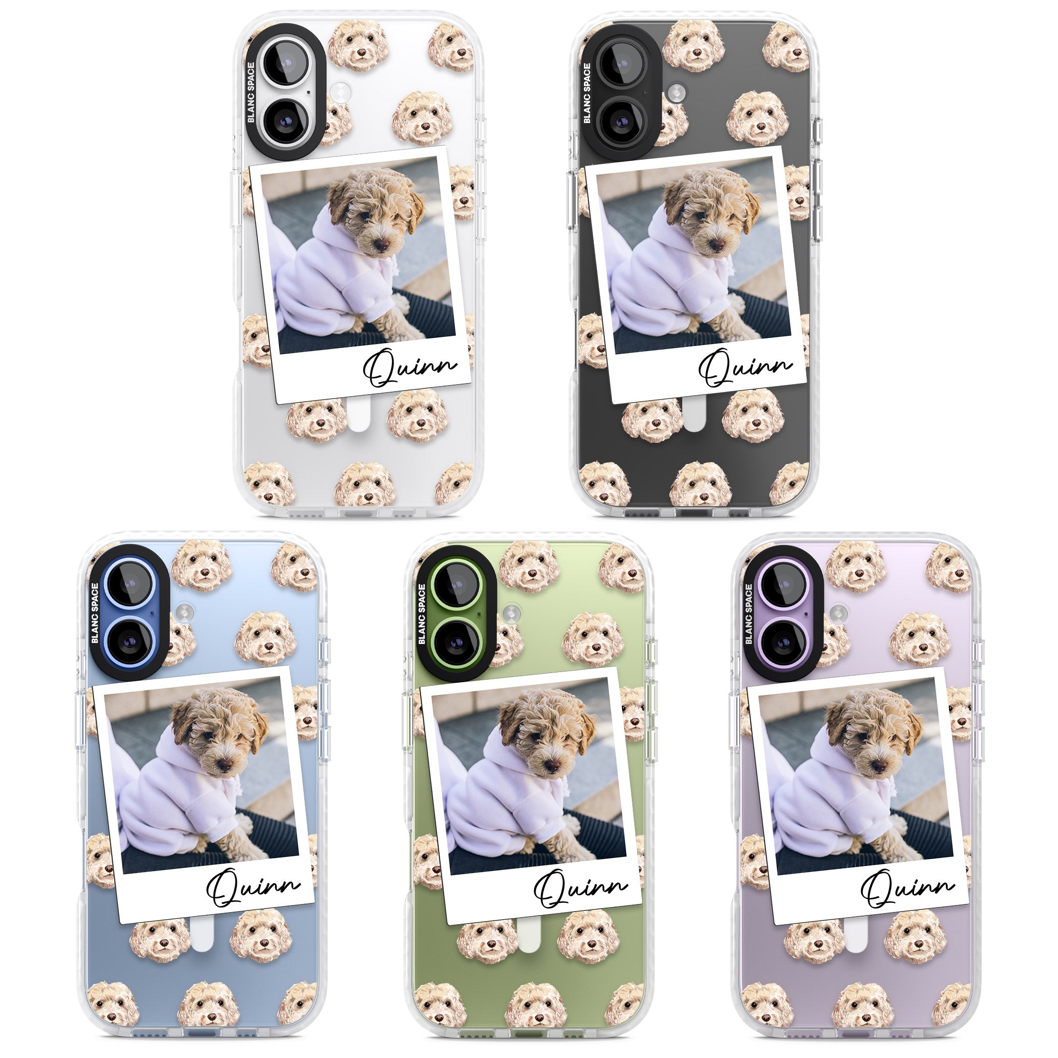 Personalised Cream Cockapoo Instant Camera Photo iPhone 17 Impact Pro Clear Phone Case APT Impact Protection
