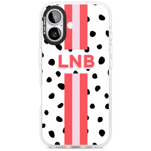 Personalised Polka & Pink Stripe