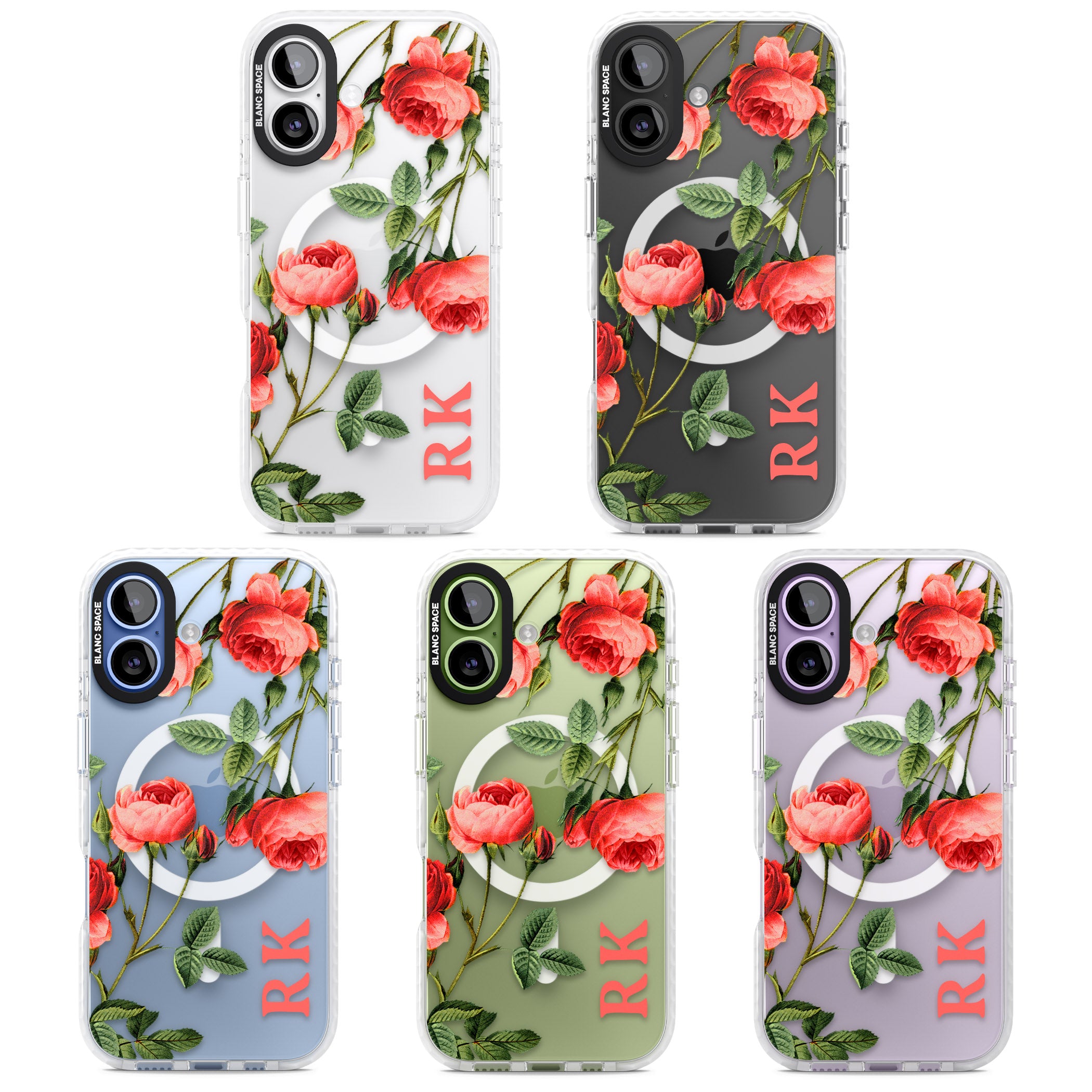 Personalised Vintage Floral Rose iPhone 17 Impact Pro Clear Phone Case APT Impact Protection