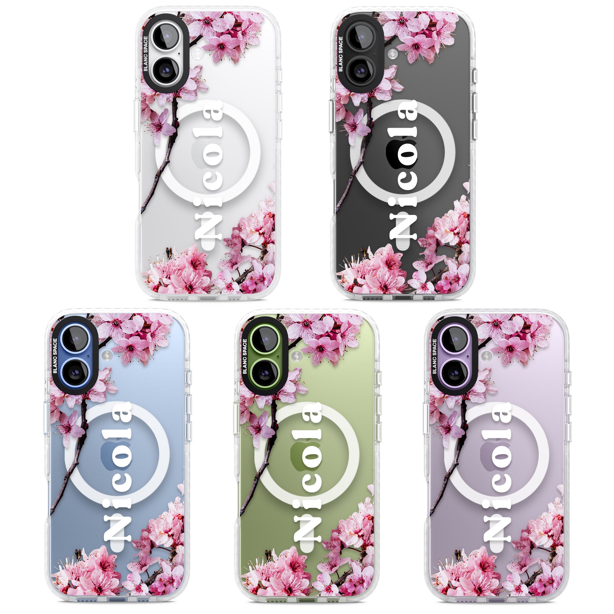 Personalised Cherry Blossom Elegance Classic iPhone 17 Impact Pro Clear Phone Case APT Impact Protection