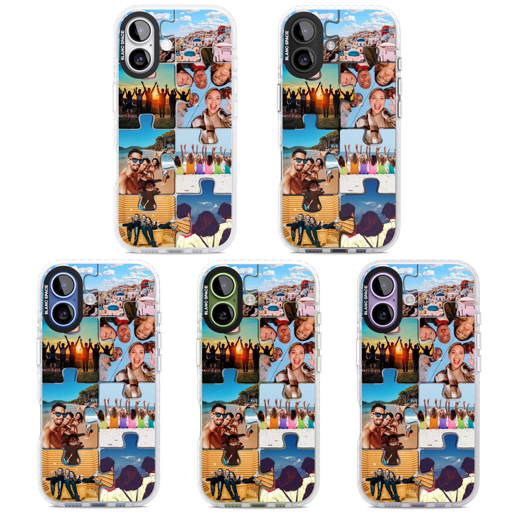 Personalised Jigsaw Photo Grid iPhone 17 Impact Pro Clear Phone Case APT Impact Protection