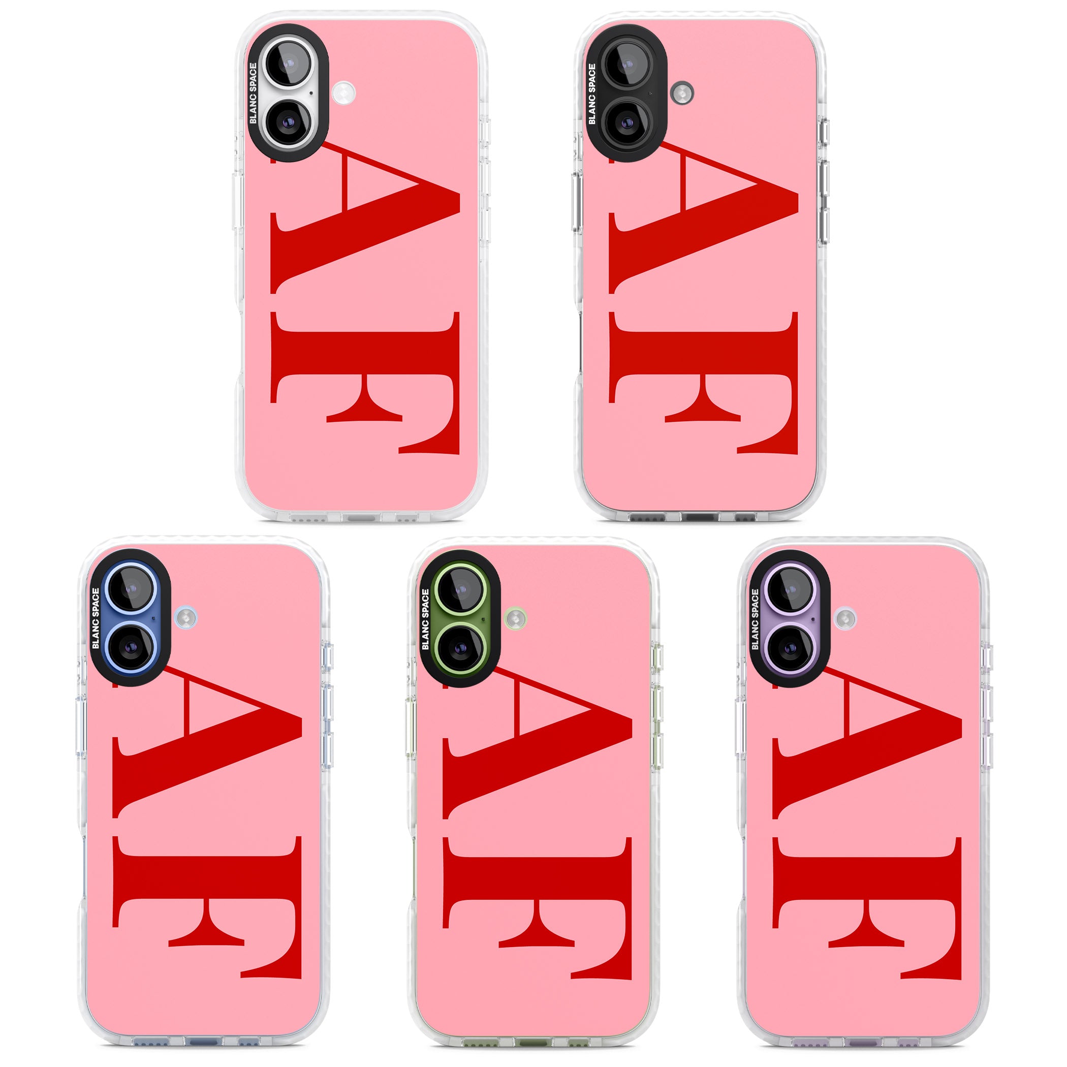 Personalised Red & Pink Letters iPhone 17 Impact Pro Clear Phone Case APT Impact Protection