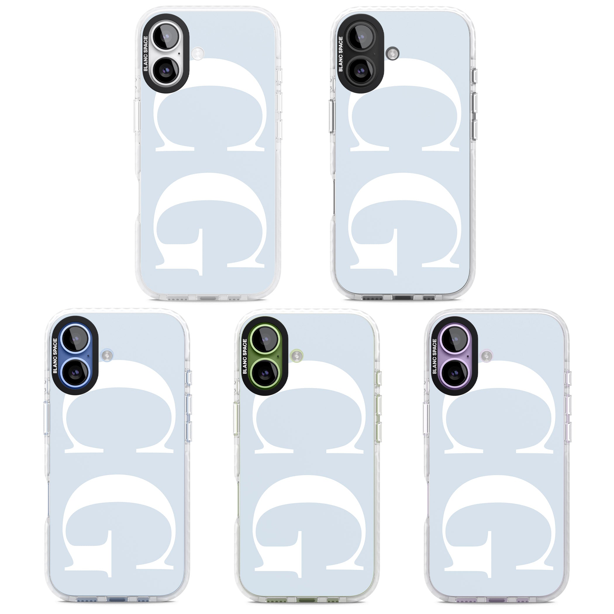 Personalised White & Blue Green Letters iPhone 17 Impact Pro Clear Phone Case APT Impact Protection