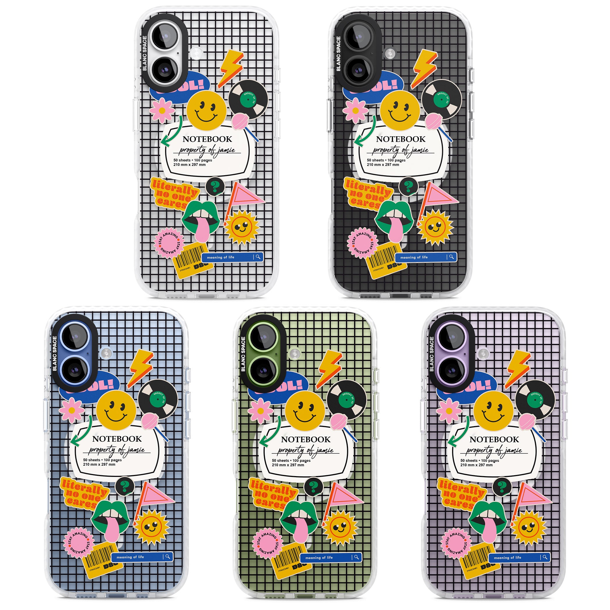 Personalised Sticker Mix Grid iPhone 17 Impact Pro Clear Phone Case APT Impact Protection