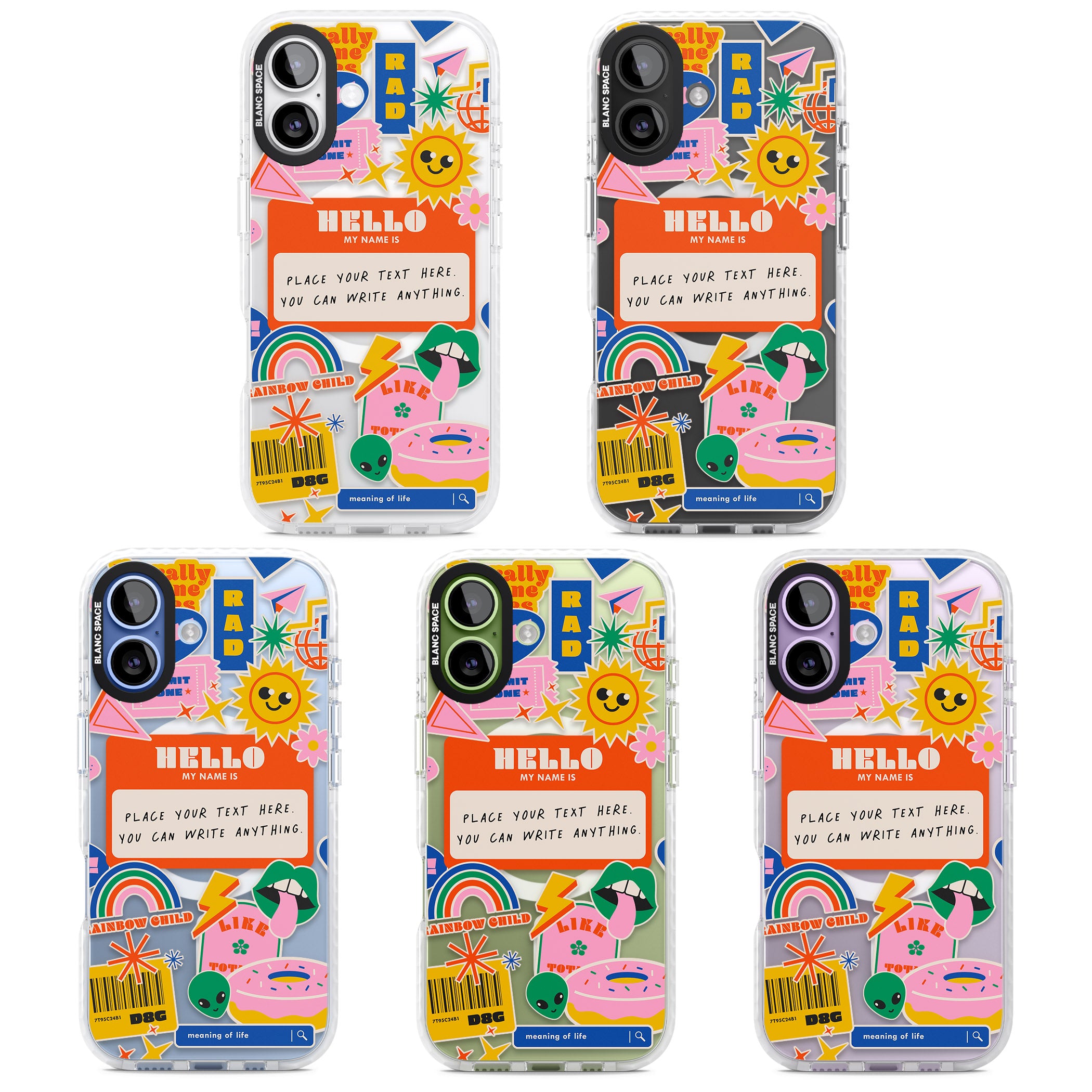 Personalised Retro Vibes Sticker iPhone 17 Impact Pro Clear Phone Case APT Impact Protection