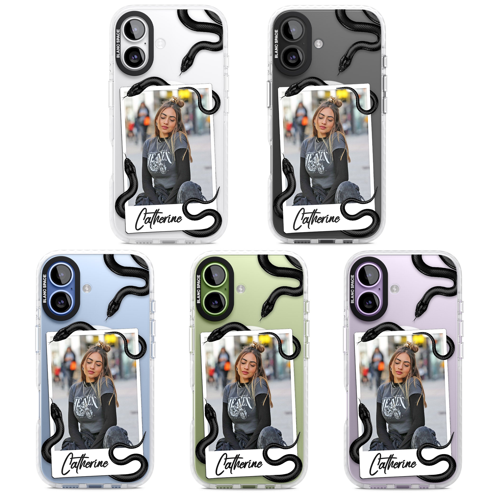 Personalised Snake Instant Photo iPhone 17 Impact Pro Clear Phone Case APT Impact Protection