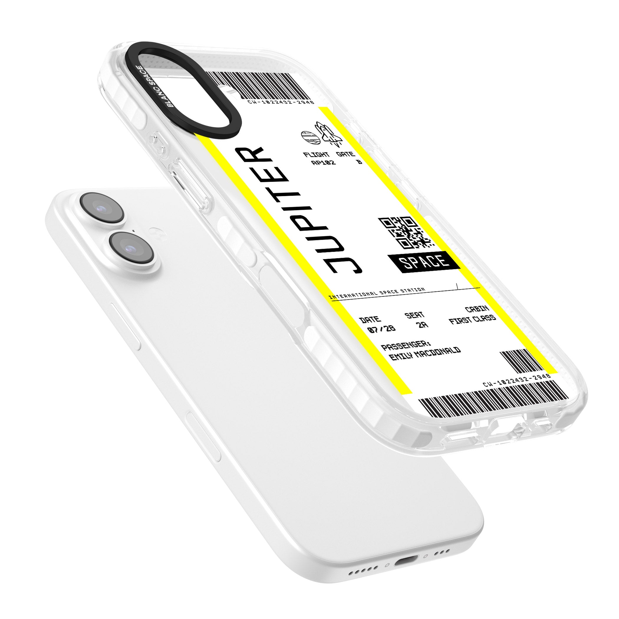 Personalised Jupiter Travel Ticket iPhone 17 Impact Pro Clear Phone Case Colours