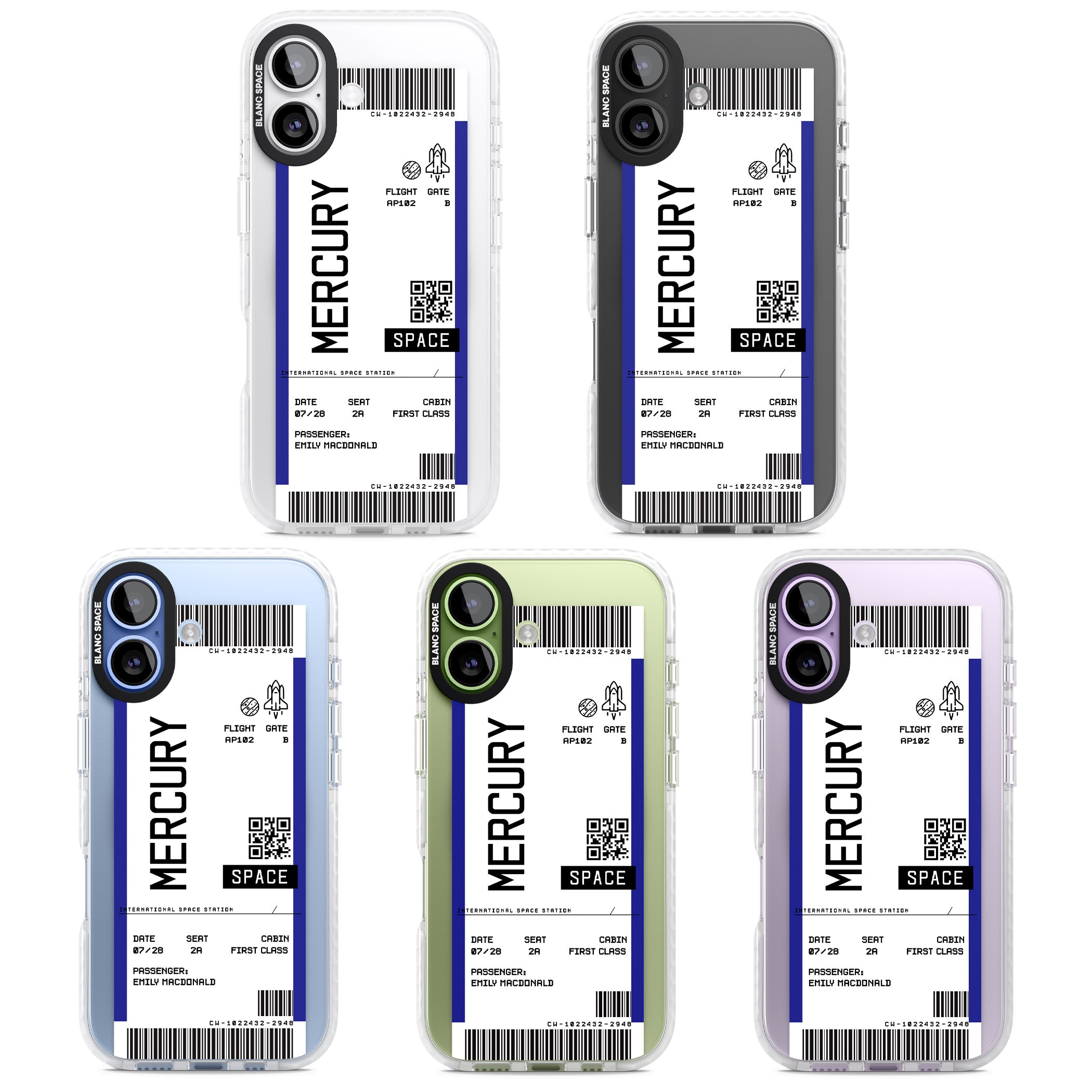 Personalised Mercury Travel Ticket iPhone 17 Impact Pro Clear Phone Case APT Impact Protection