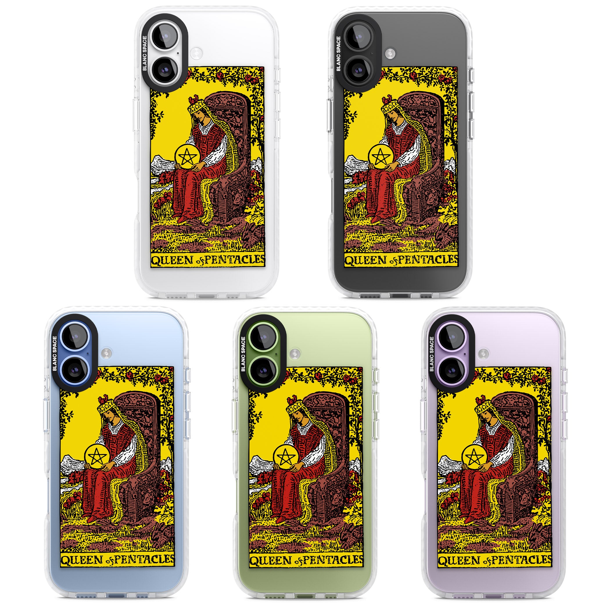 Personalised Queen Of Pentacles Tarot Card (Color) iPhone 17 Impact Pro Clear Phone Case APT Impact Protection