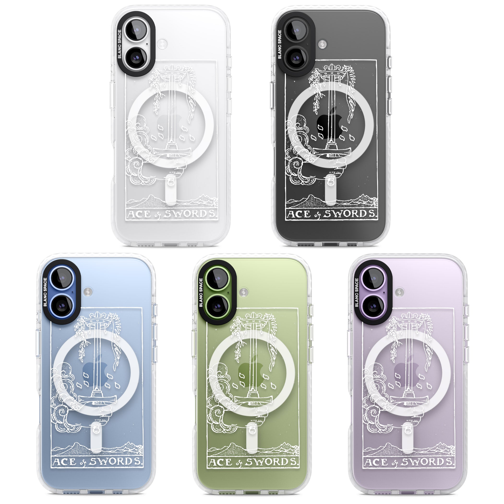 Personalised Ace Of Swords Tarot Card (White) iPhone 17 Impact Pro Clear Phone Case APT Impact Protection