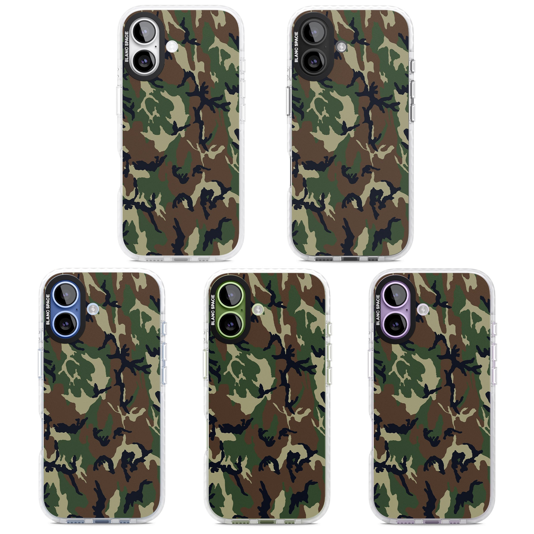 Forest Green Camo iPhone 17 Impact Pro Clear Phone Case APT Impact Protection