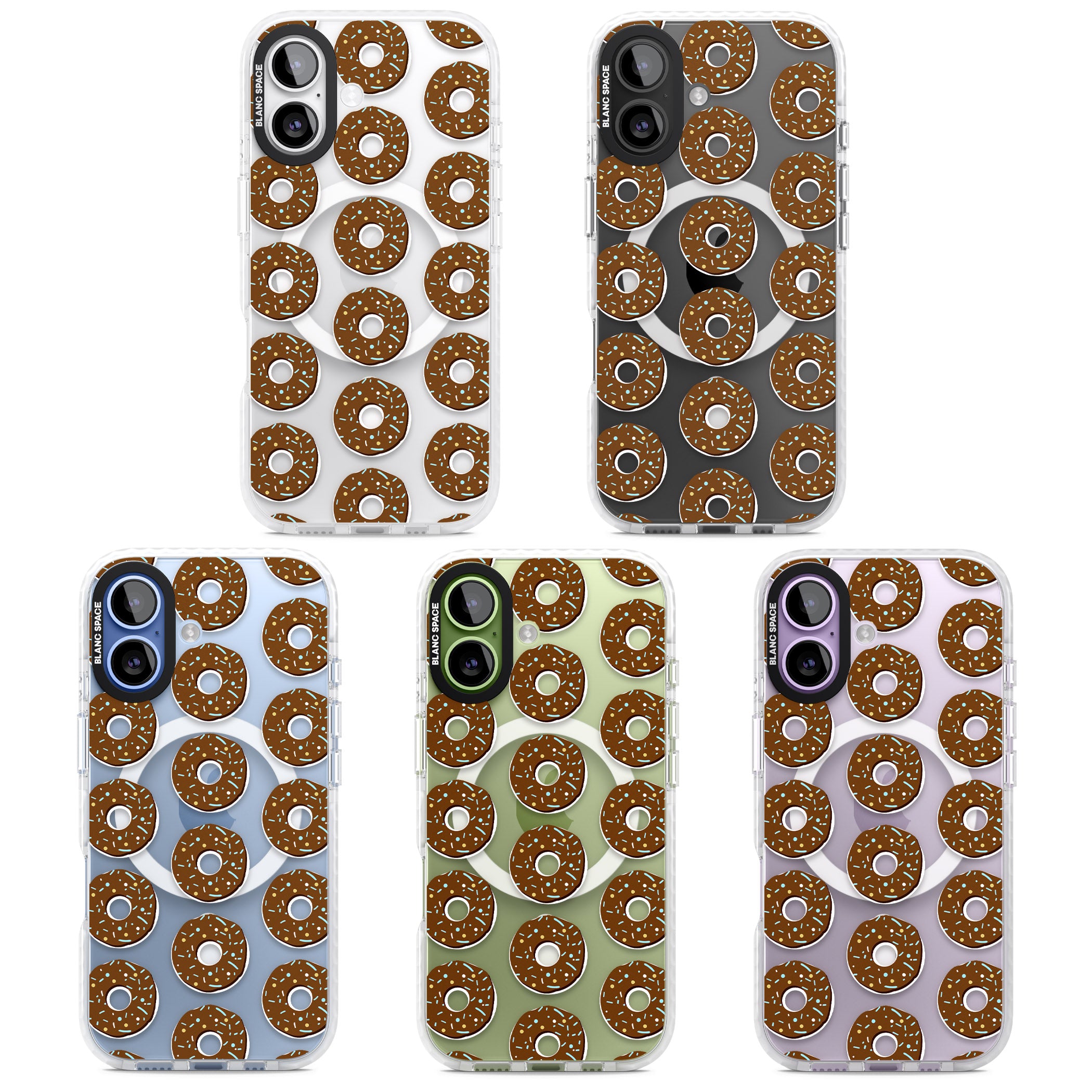 Chocolate Donut Pattern iPhone 17 Impact Pro Clear Phone Case APT Impact Protection