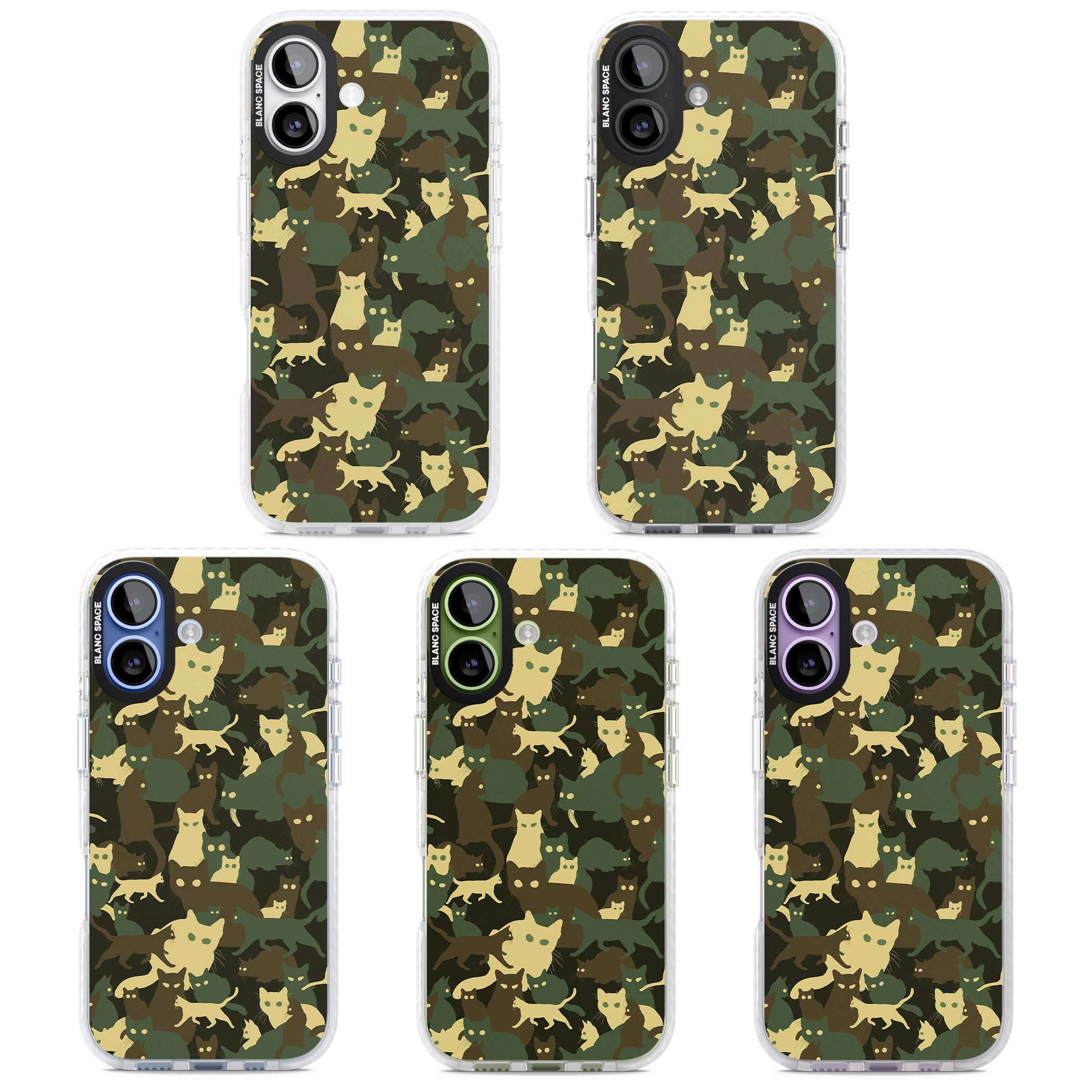 Forest Cat Camo iPhone 17 Impact Pro Clear Phone Case APT Impact Protection
