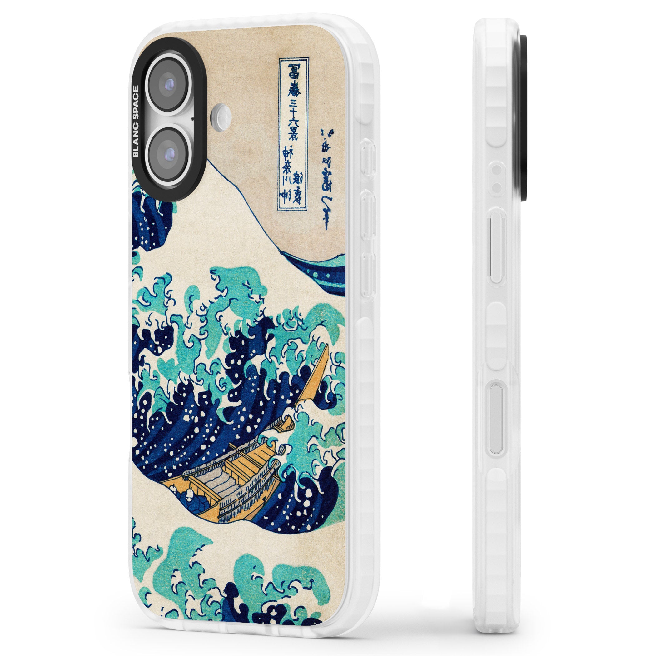 The Great Wave By Katsushika Hokusai iPhone 17 Impact Pro Clear Phone Case Side Profile