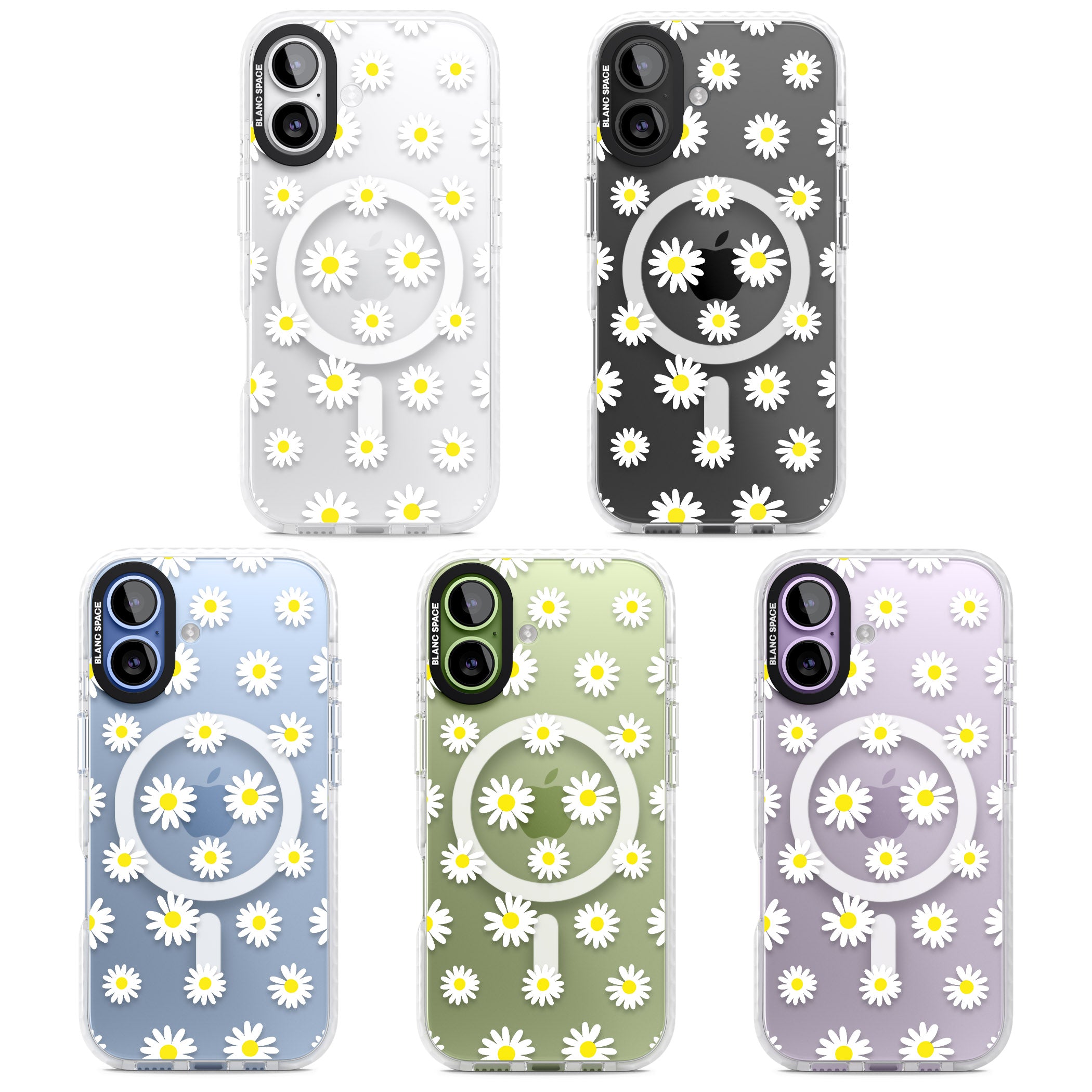 Personalised White Daisy Pattern iPhone 17 Impact Pro Clear Phone Case APT Impact Protection
