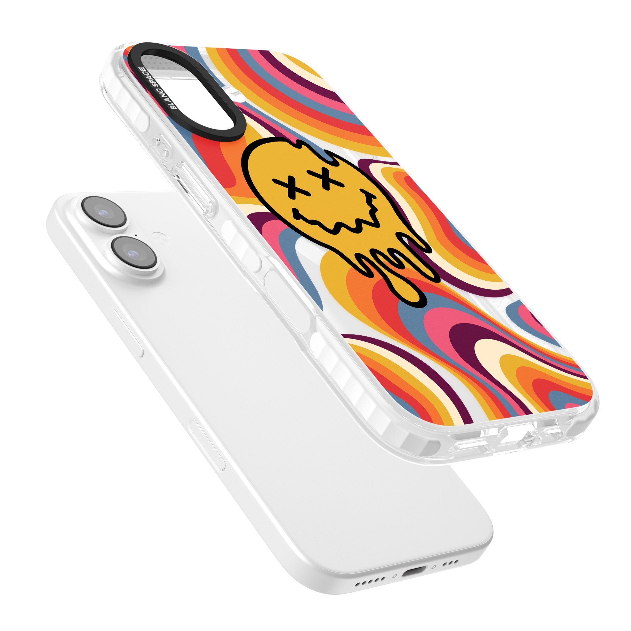 Trippy Face Melt iPhone 17 Impact Pro Clear Phone Case Colours