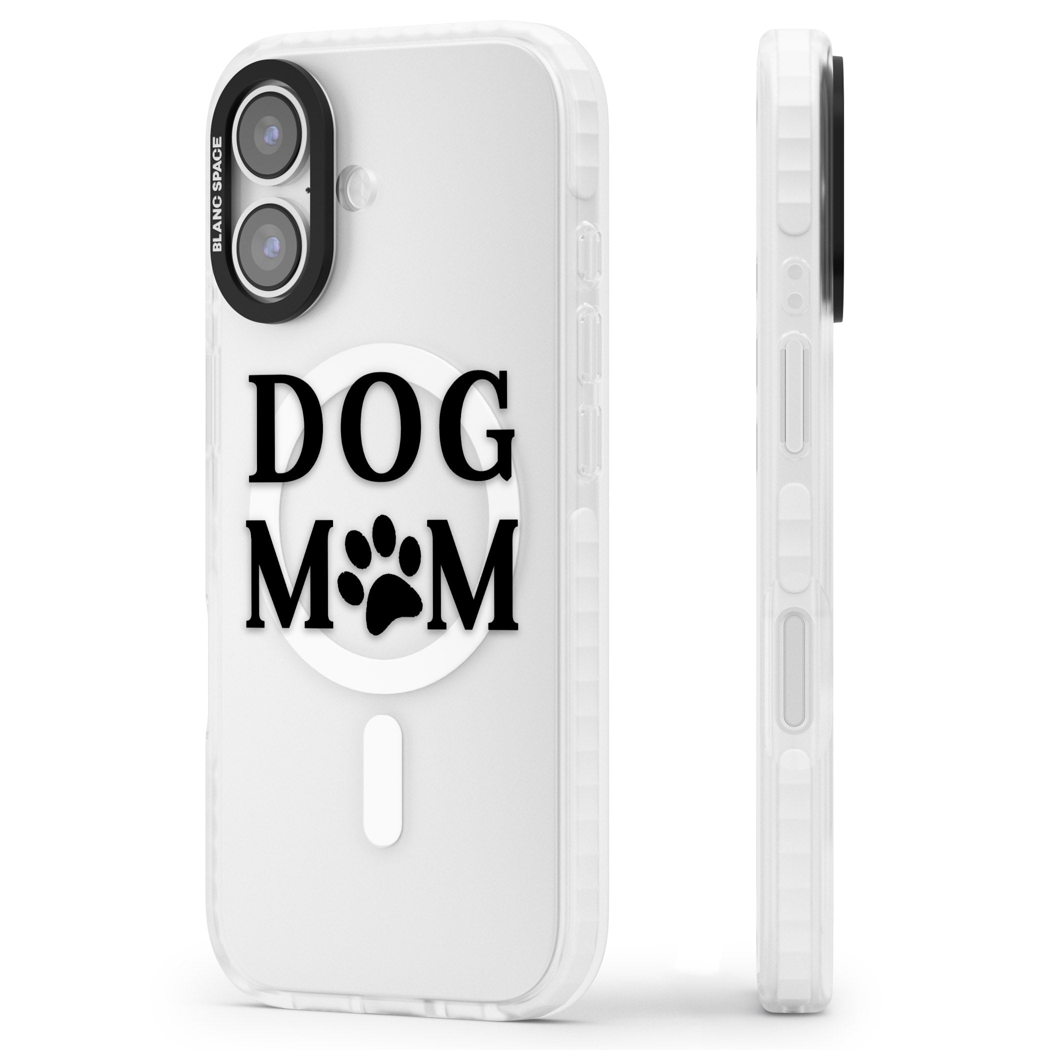 Dog Mom iPhone 17 Impact Pro Clear Phone Case Side Profile