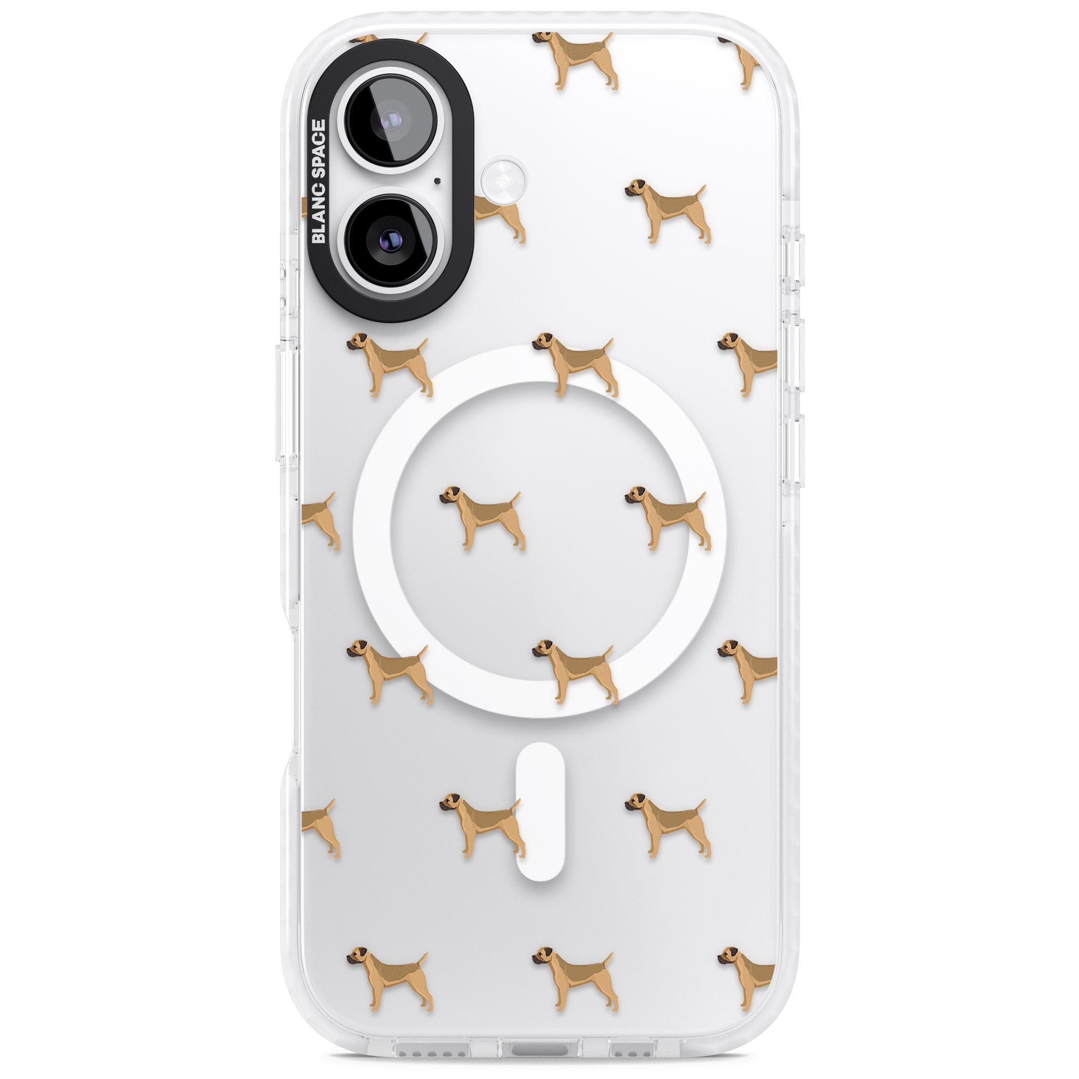 Border Terrier Dog Pattern iPhone 17 Impact Pro Clear Phone Case