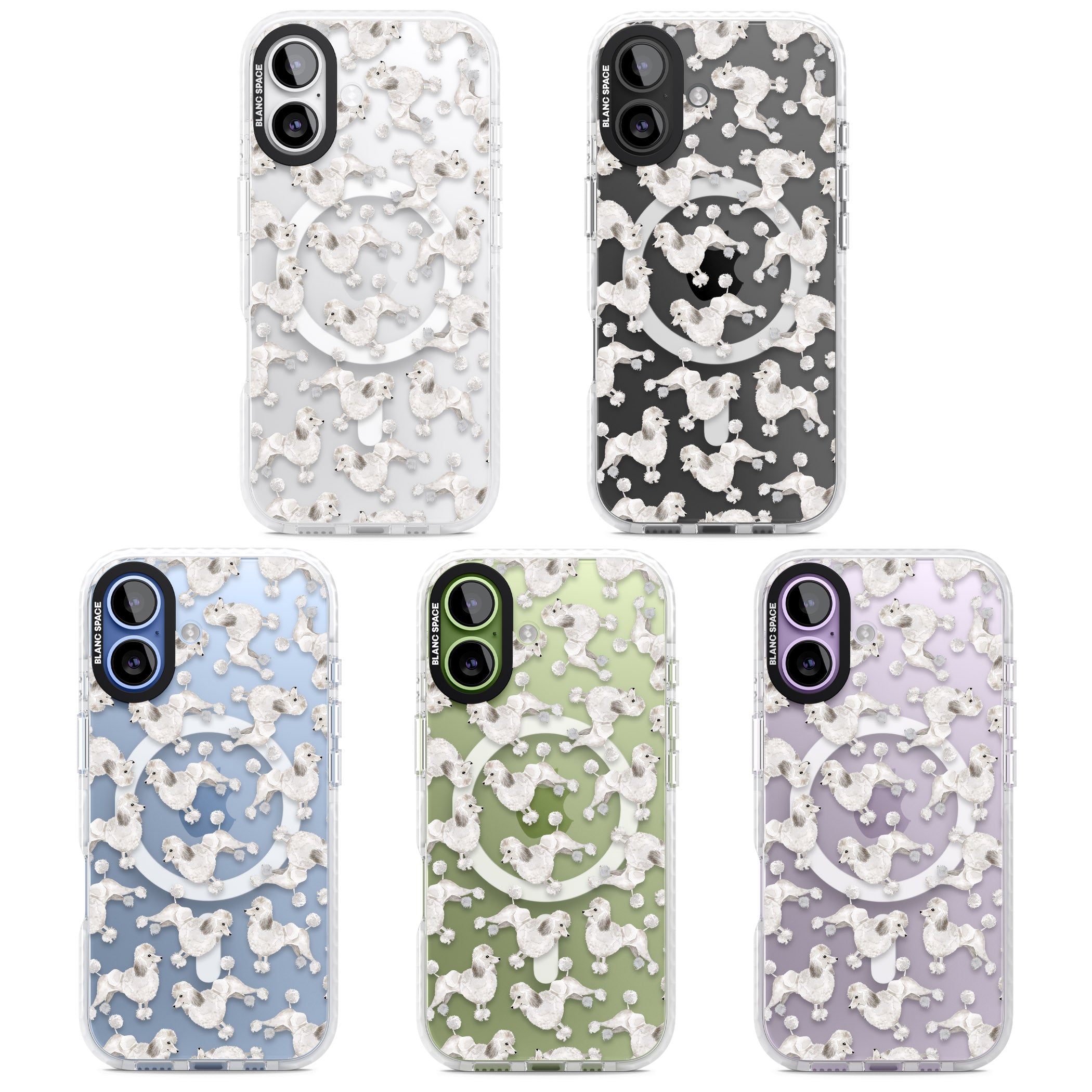 Poodle Watercolor Pattern iPhone 17 Impact Pro Clear Phone Case APT Impact Protection
