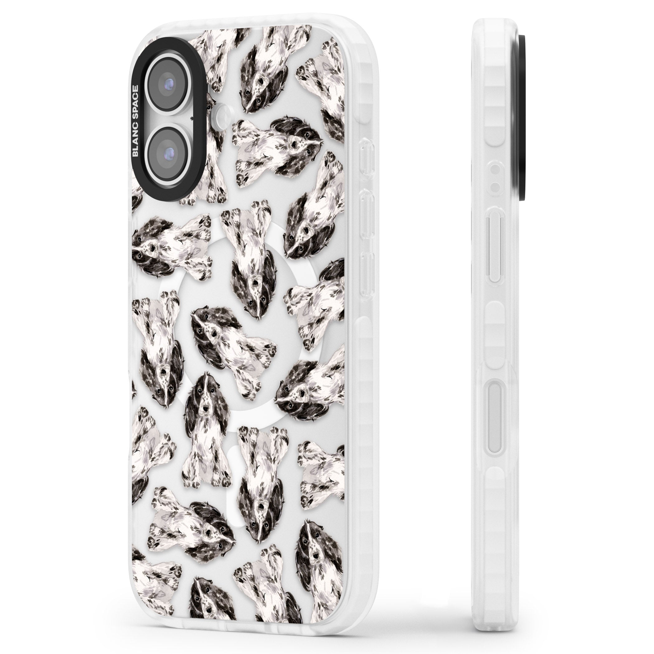 Cocker Spaniel Watercolor Elegance iPhone 17 Impact Pro Clear Phone Case Side Profile