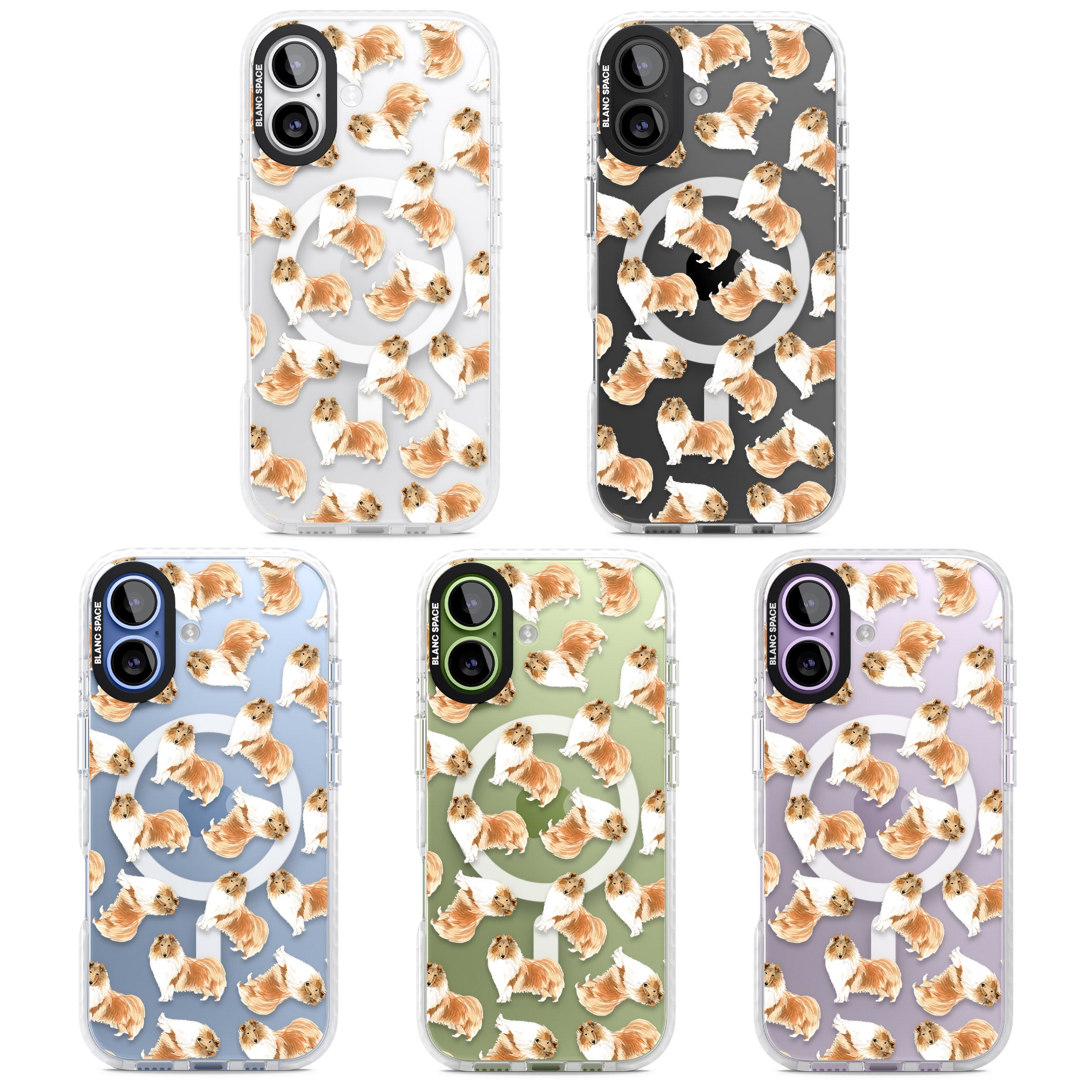 Collie Watercolor iPhone 17 Impact Pro Clear Phone Case APT Impact Protection