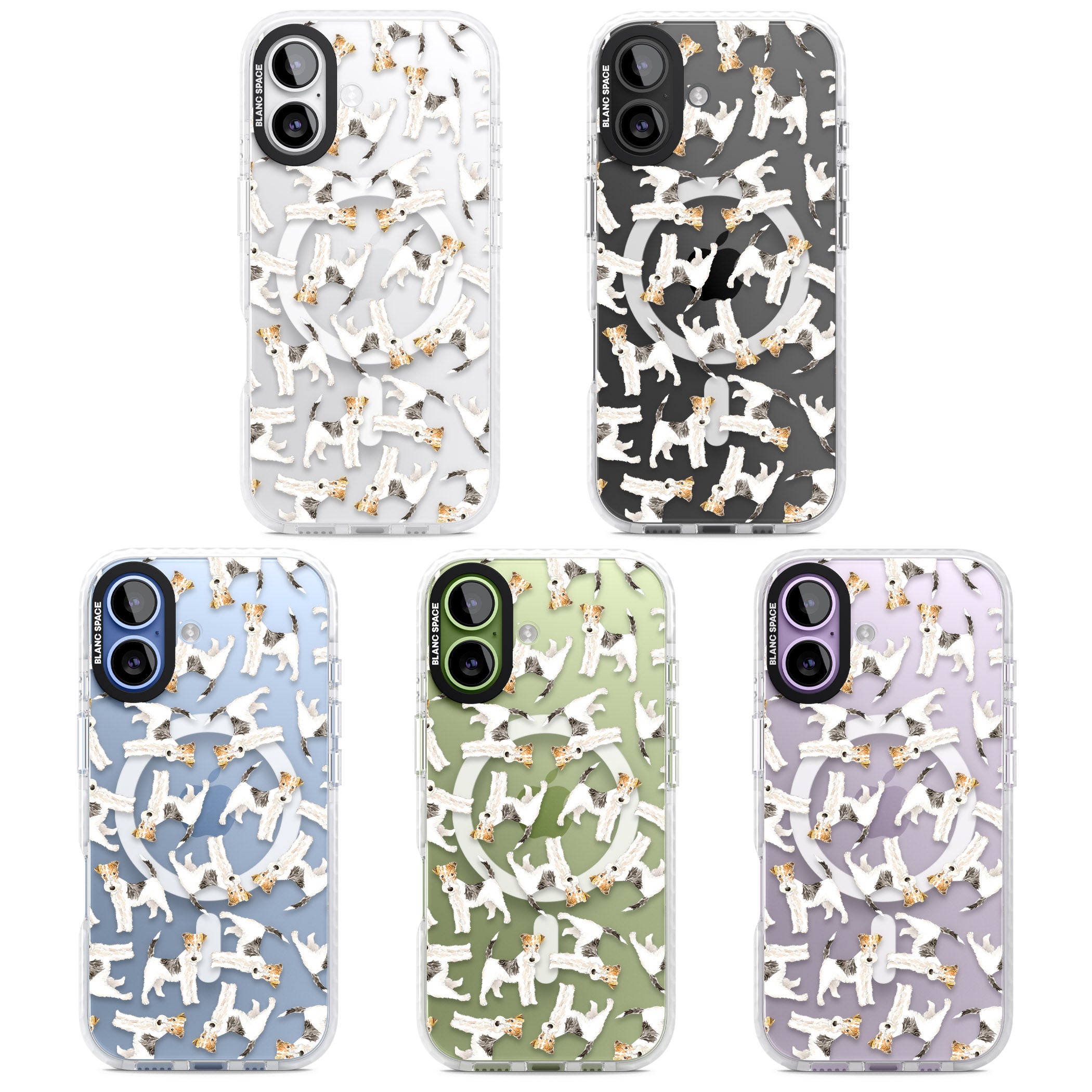 Wire Haired Fox Terrier Dog Pattern iPhone 17 Impact Pro Clear Phone Case APT Impact Protection