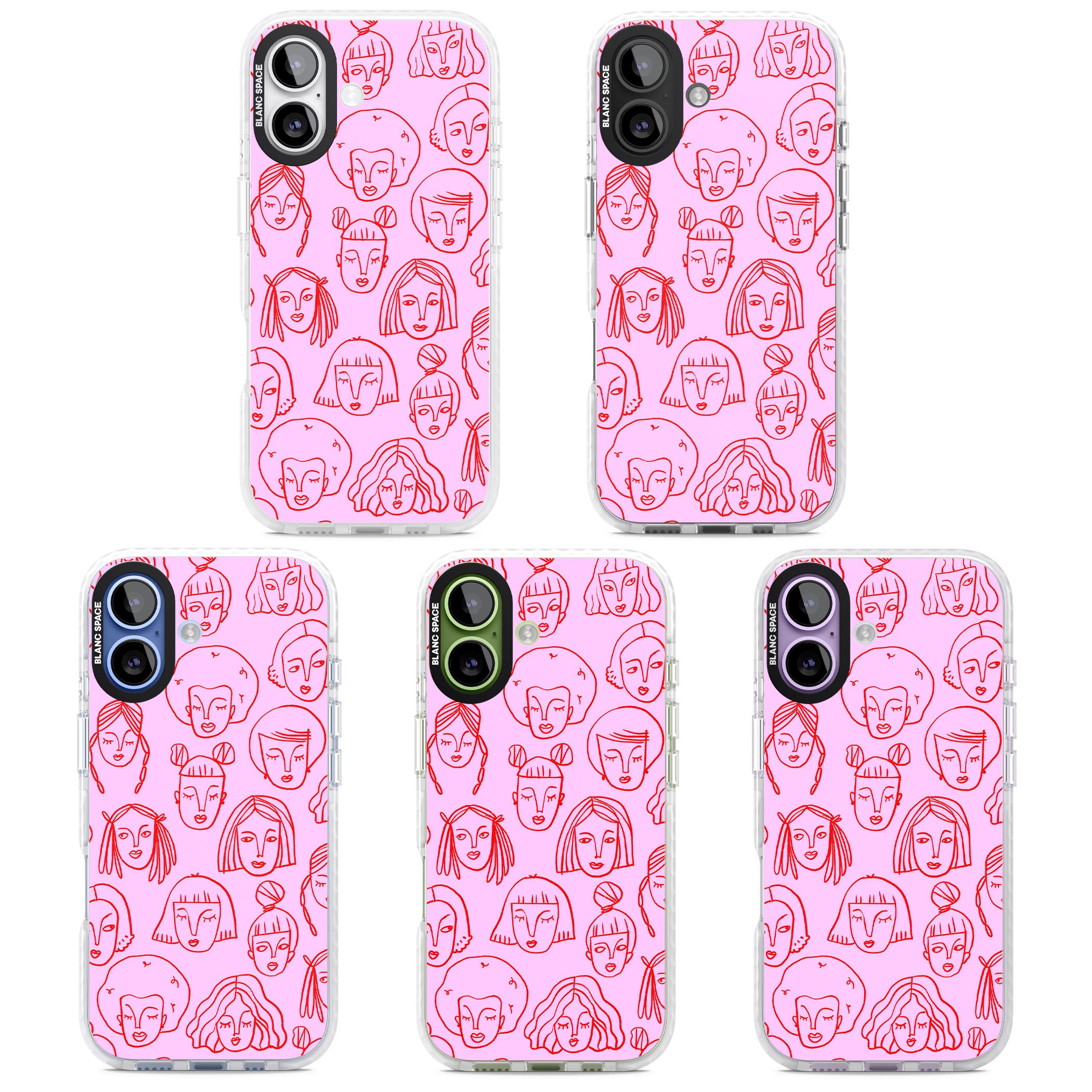 Girl Portrait Doodles iPhone 17 Impact Pro Clear Phone Case APT Impact Protection