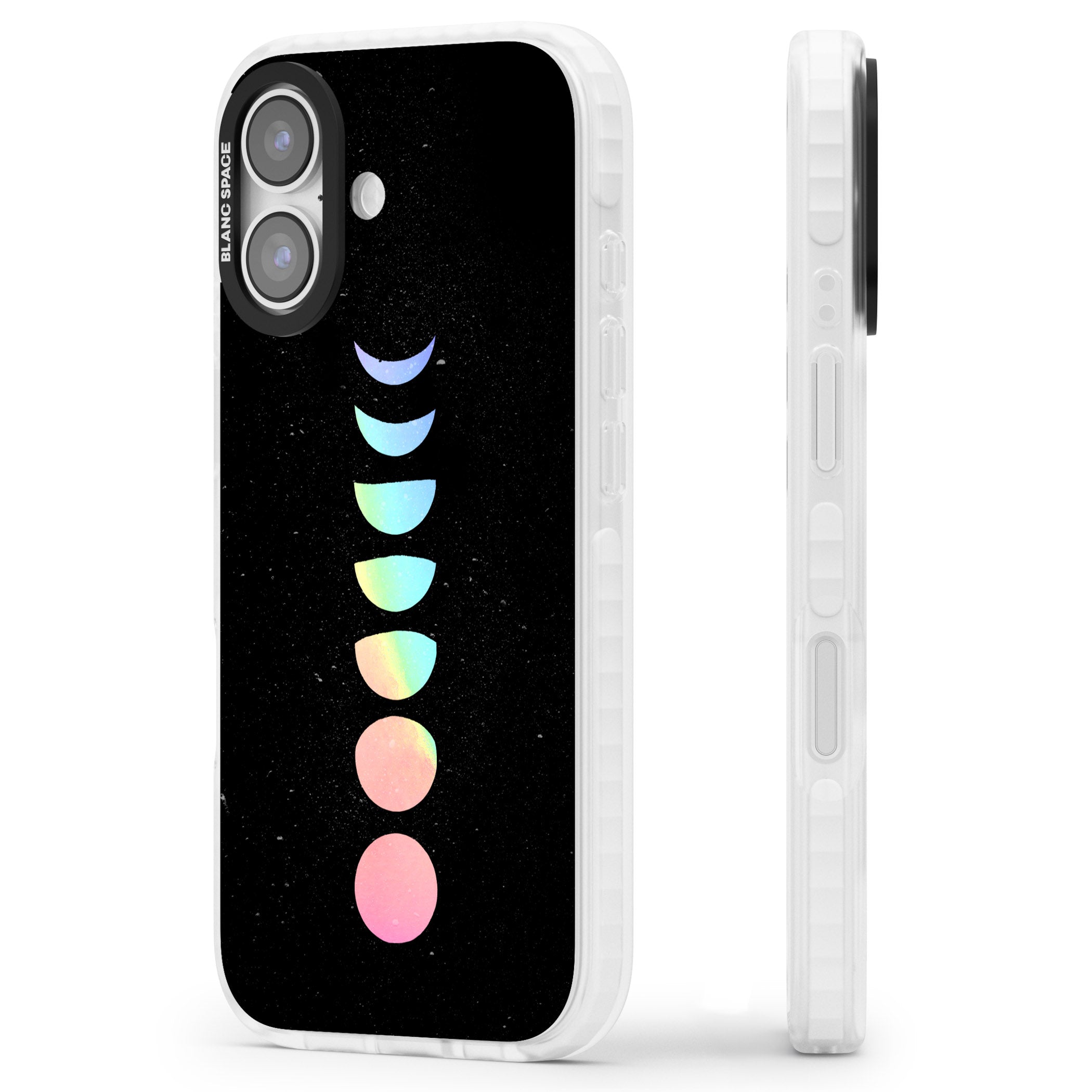 Pastel Moon Phases iPhone 17 Impact Pro Clear Phone Case Side Profile