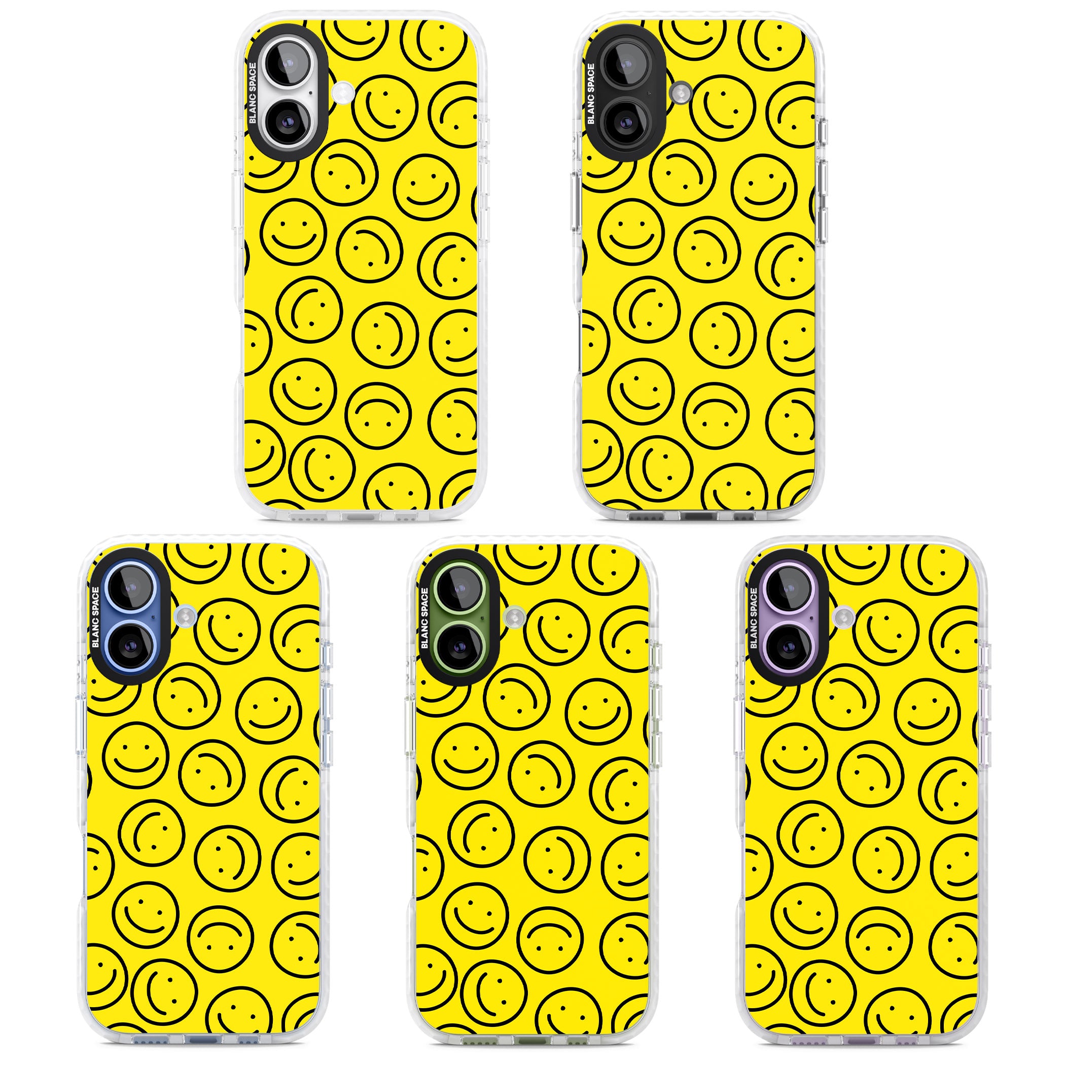 Happy Face Pattern iPhone 17 Impact Pro Clear Phone Case APT Impact Protection