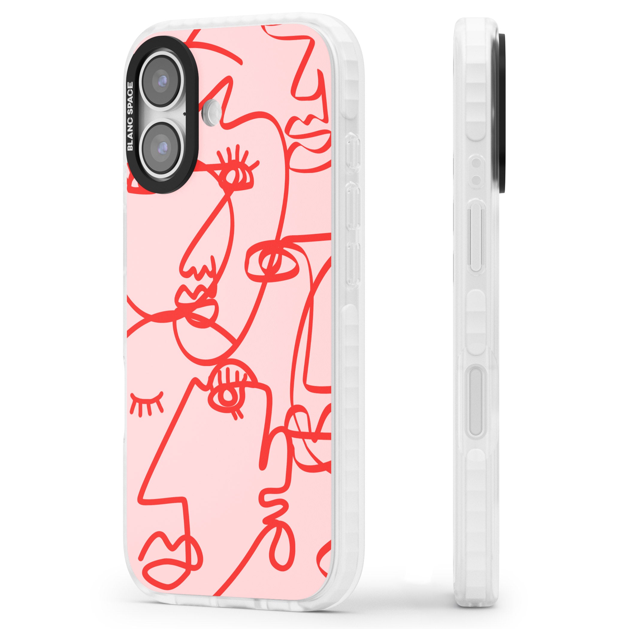 Red Line Art iPhone 17 Impact Pro Clear Phone Case Side Profile