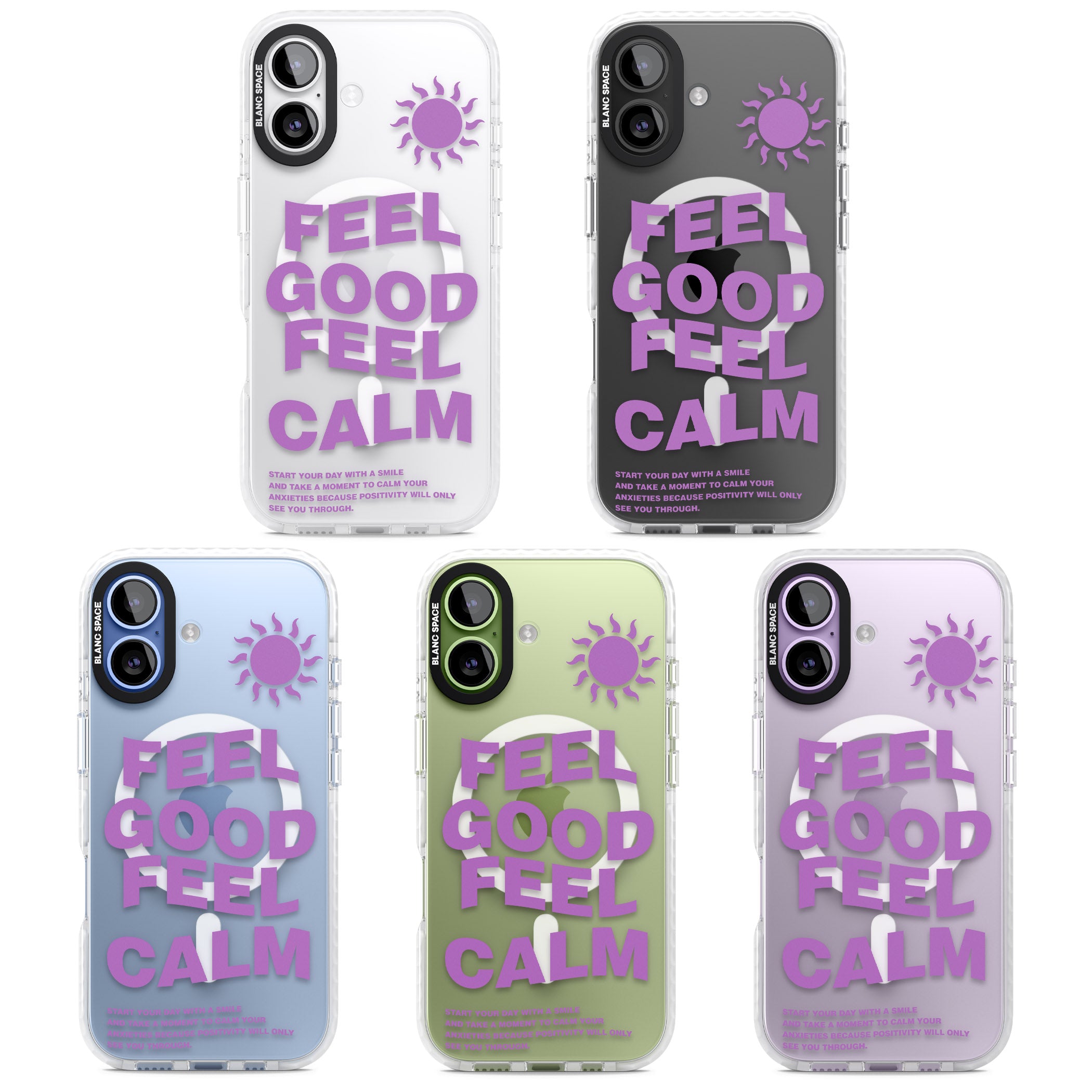 Feel Good Feel Calm (Purple) iPhone 17 Impact Pro Clear Phone Case APT Impact Protection
