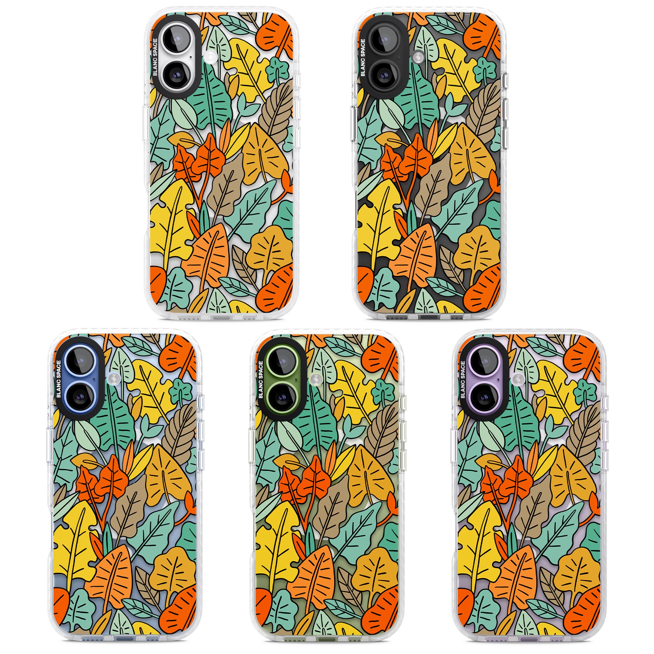 Pastel Toned Autumn Leaves iPhone 17 Impact Pro Clear Phone Case APT Impact Protection