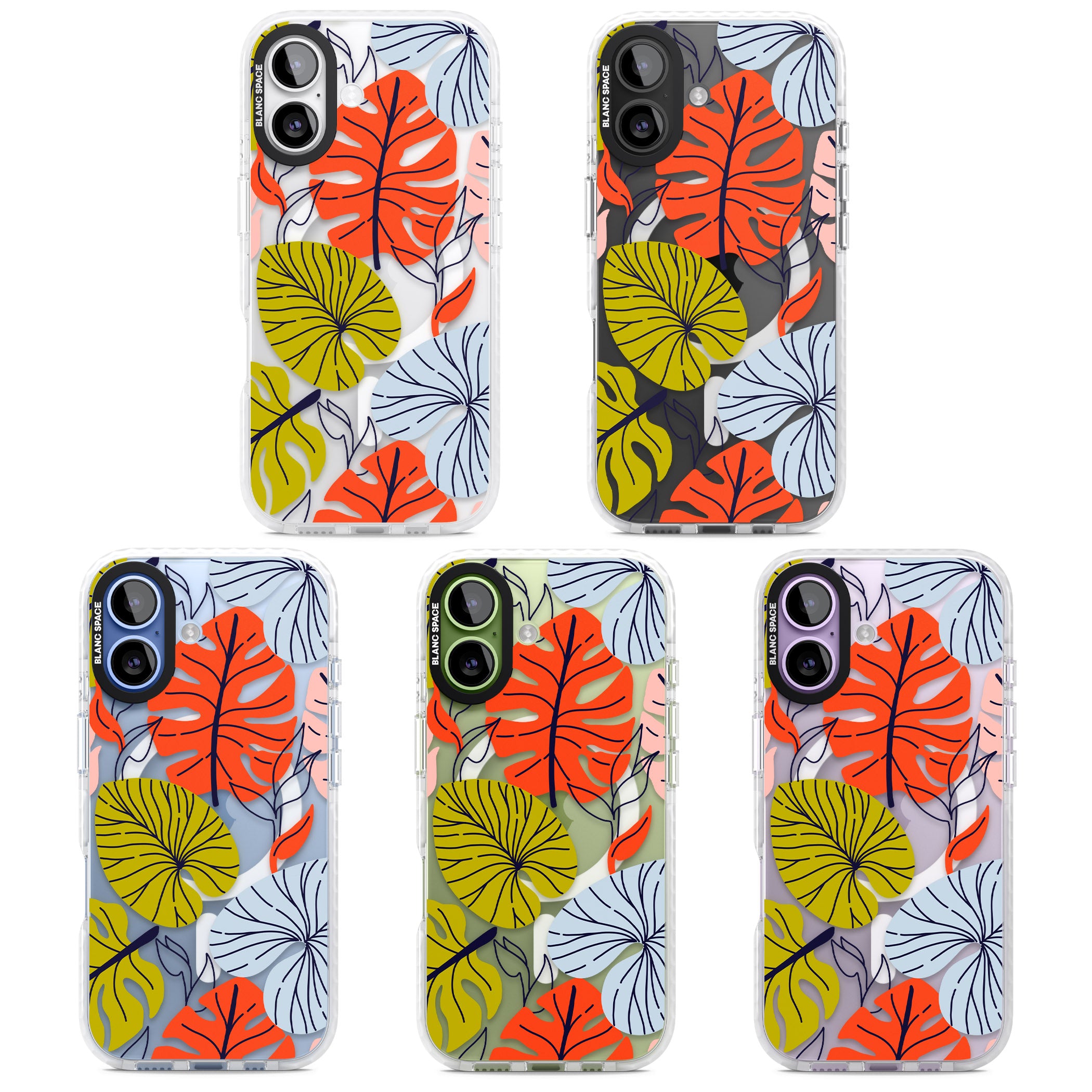 Retro Leaves iPhone 17 Impact Pro Clear Phone Case APT Impact Protection