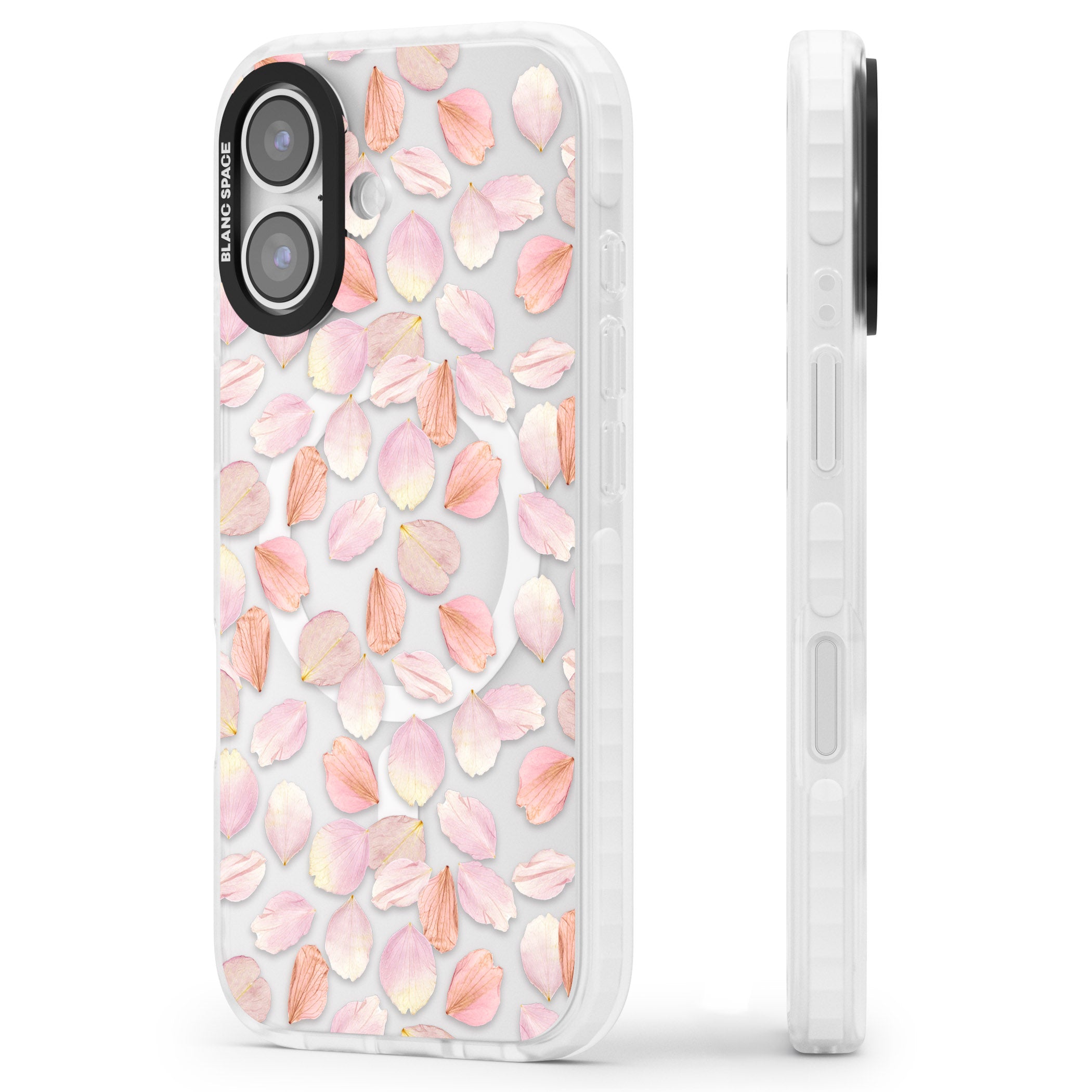 Petal Dream iPhone 17 Impact Pro Clear Phone Case Side Profile
