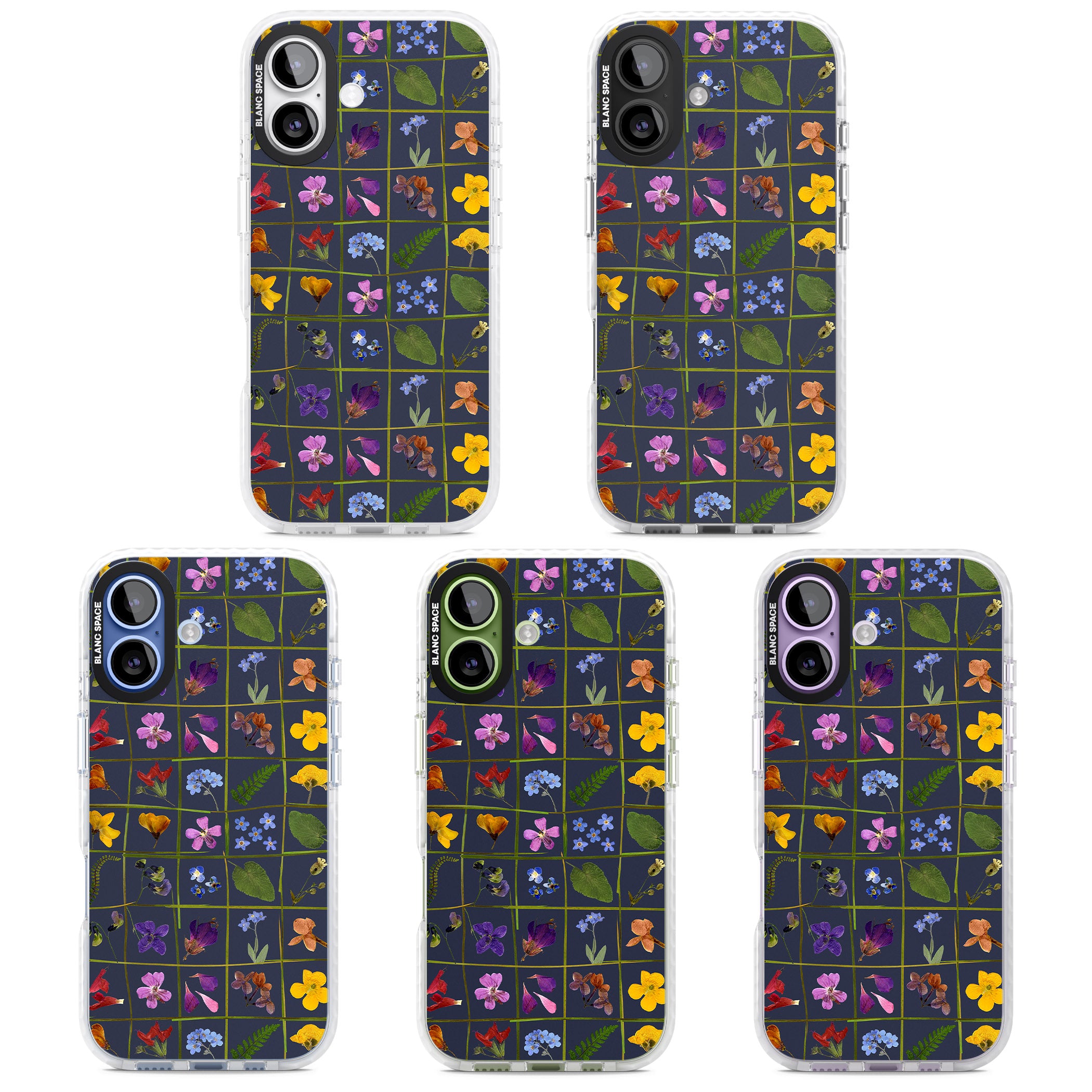 Wildflower Grid iPhone 17 Impact Pro Clear Phone Case APT Impact Protection