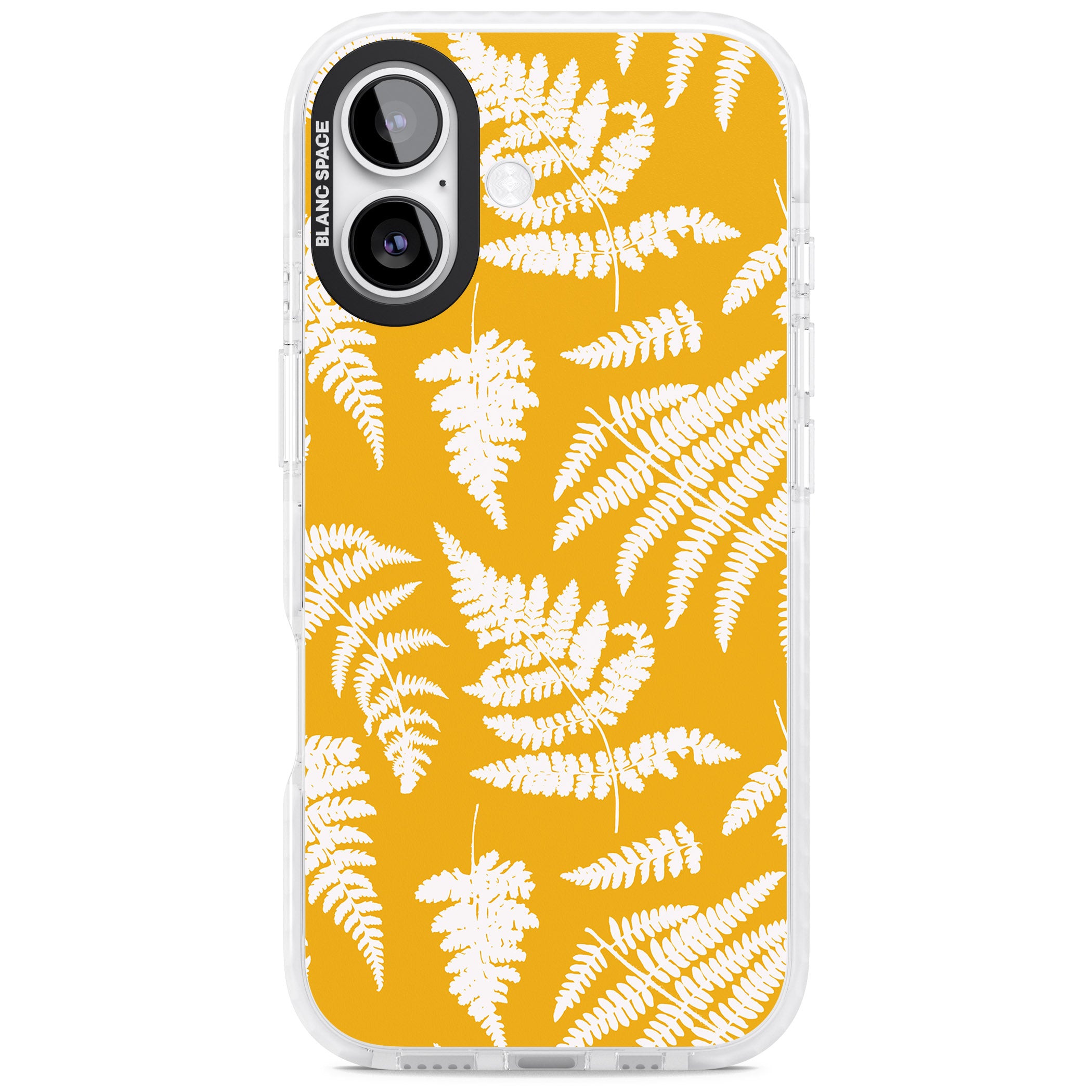 Fern Pattern On Yellow iPhone 17 Impact Pro Clear Phone Case