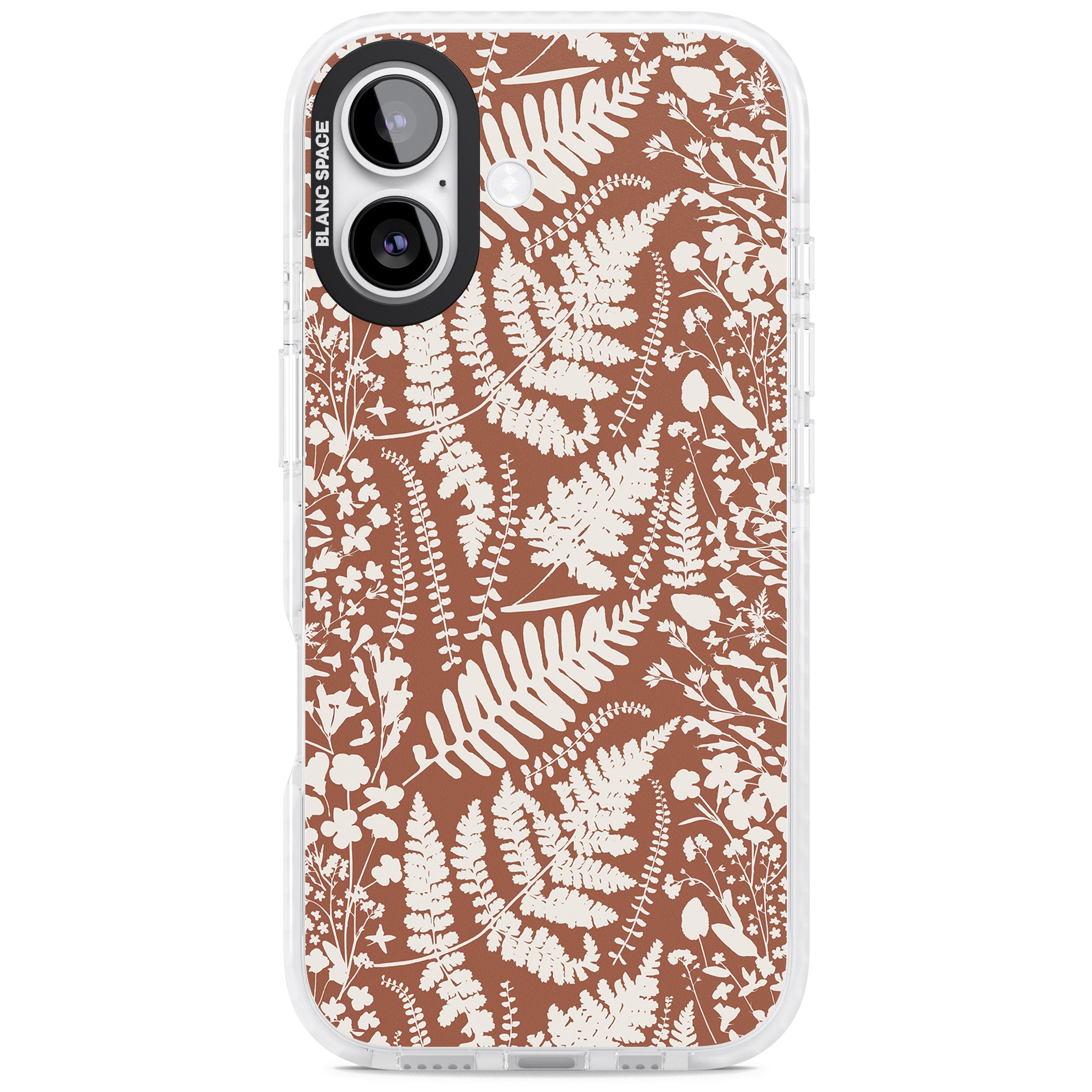 Wildflowers And Ferns On Terracotta iPhone 17 Impact Pro Clear Phone Case