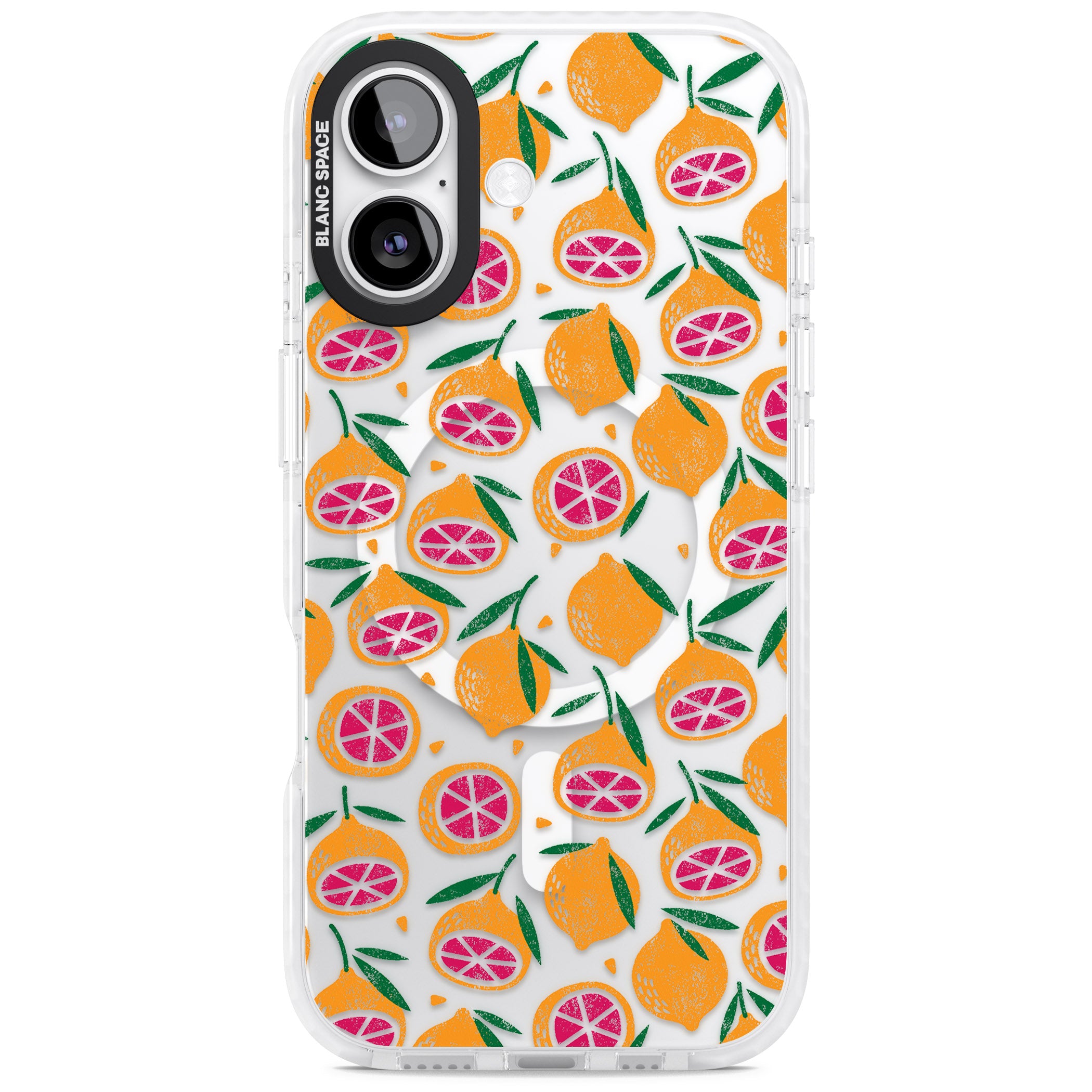 Blood Orange Fruit Pattern Transparent iPhone 17 Impact Pro Clear Phone Case