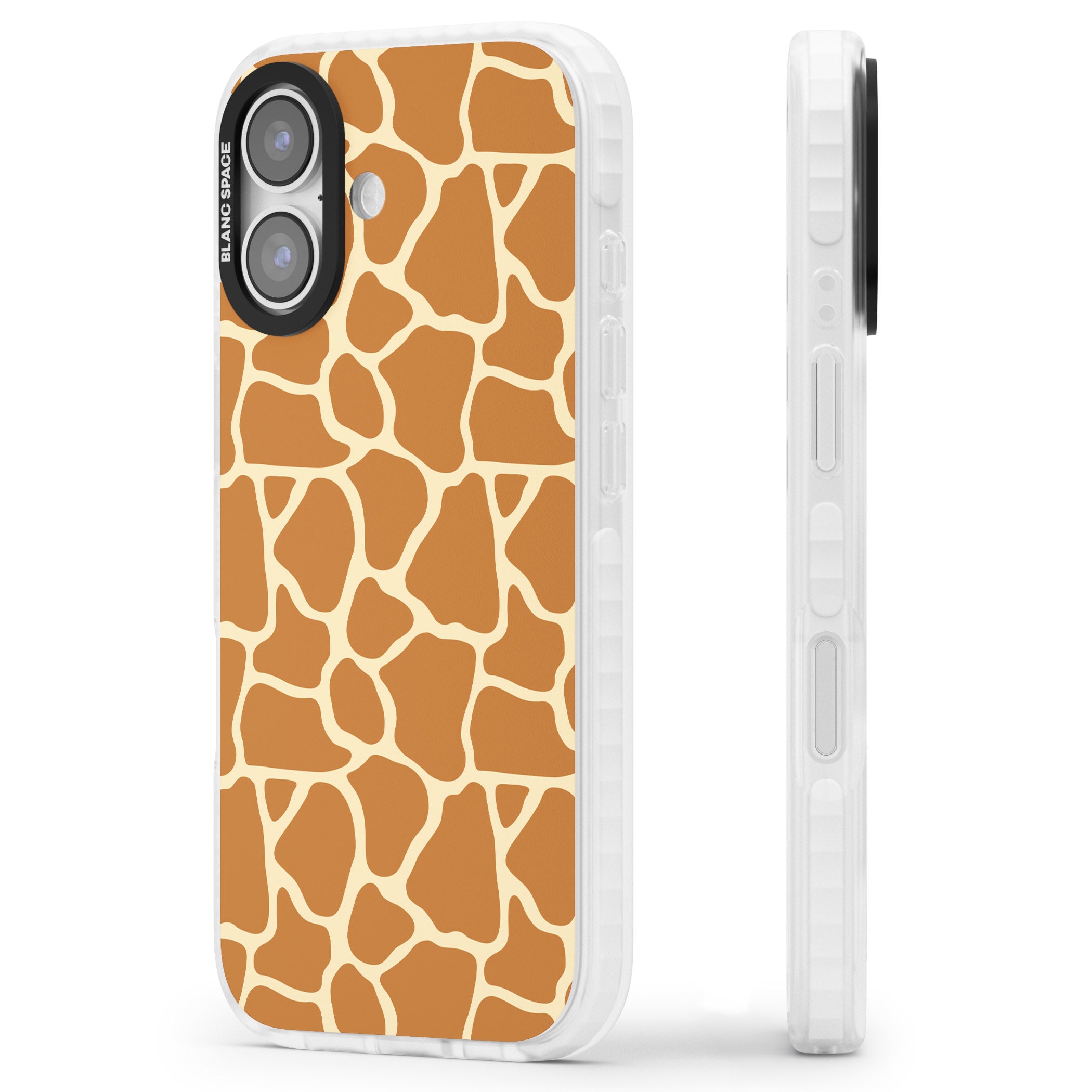 Giraffe Pattern iPhone 17 Impact Pro Clear Phone Case Side Profile