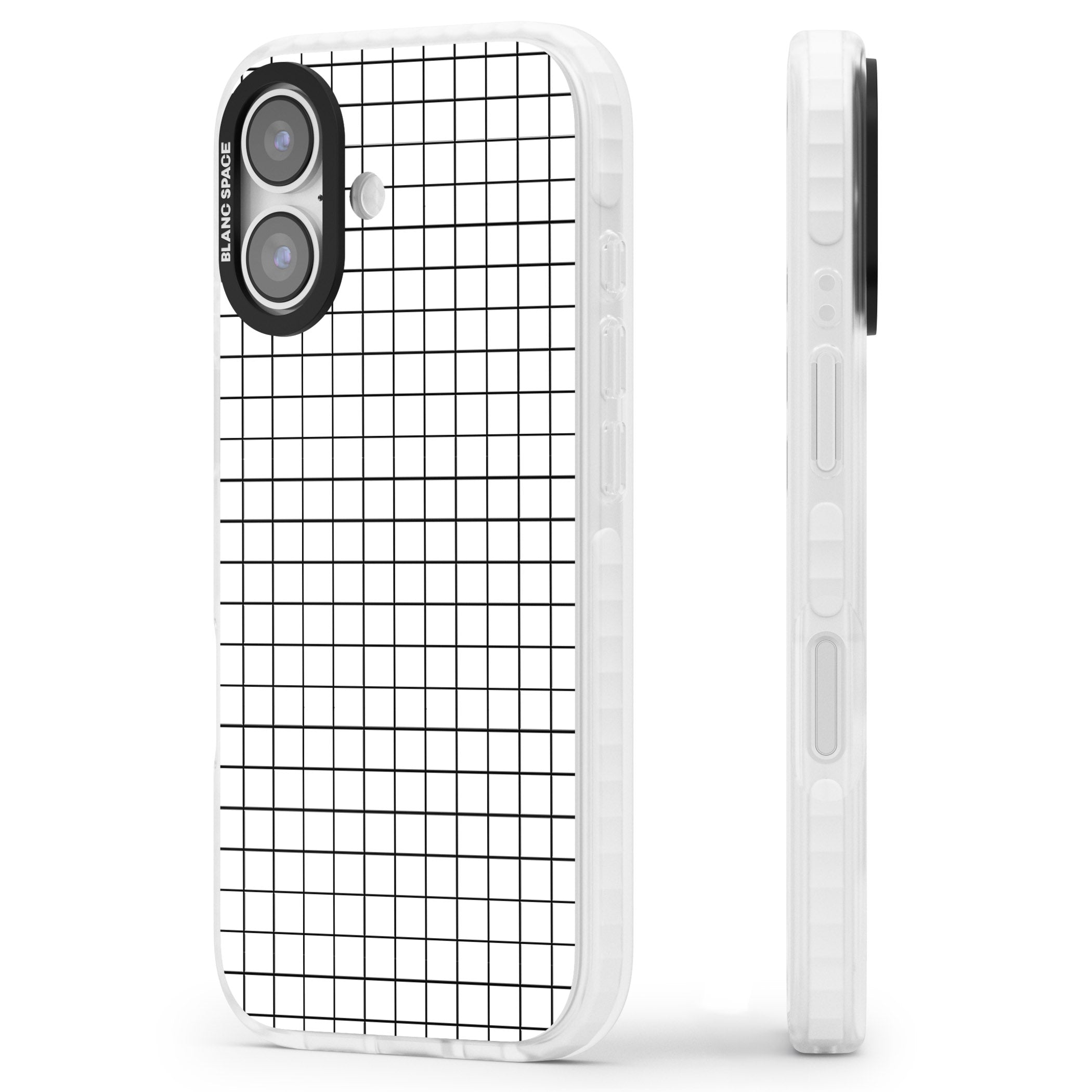 Minimal Black Grid iPhone 17 Impact Pro Clear Phone Case Side Profile
