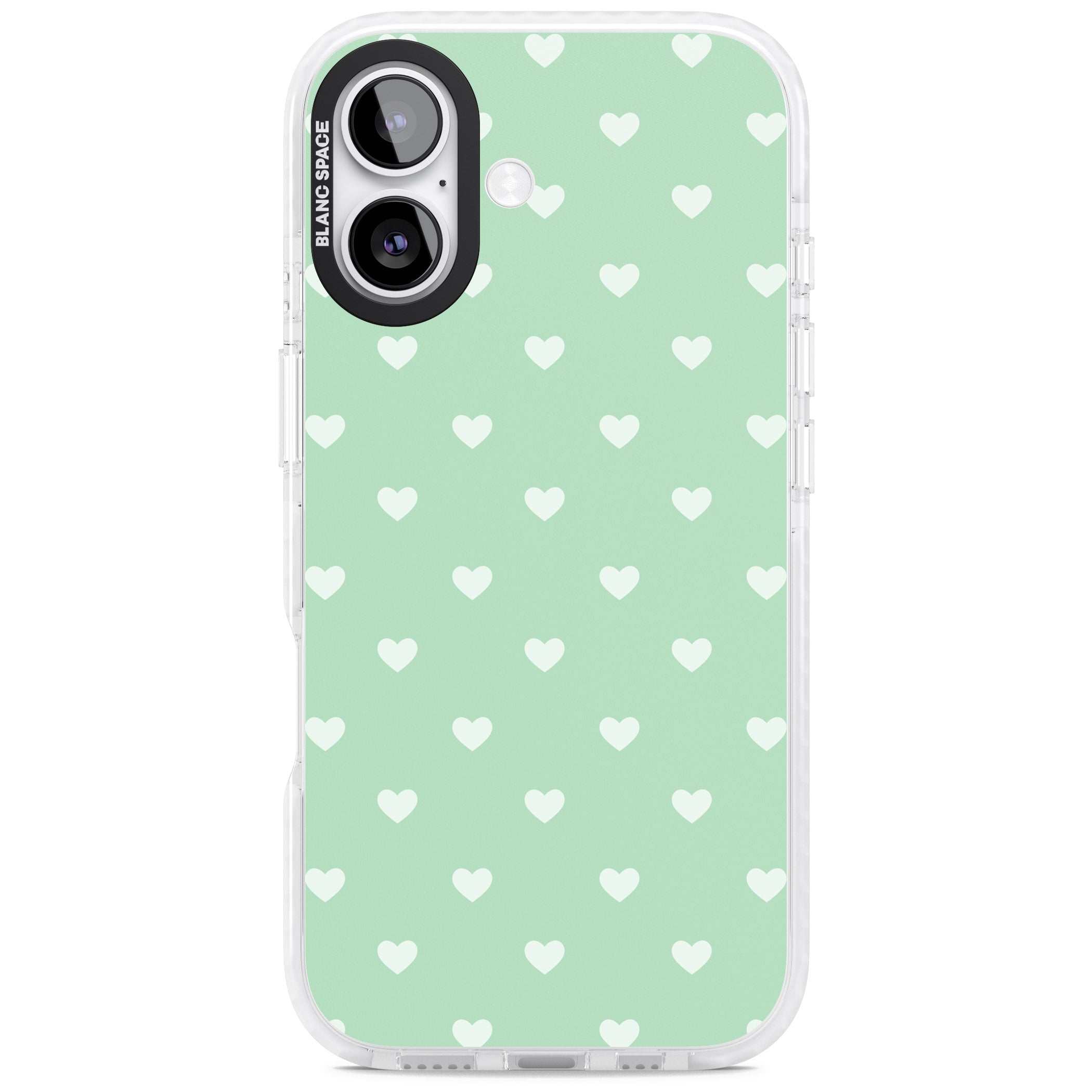 Small Heart Pattern: Green iPhone 17 Impact Pro Clear Phone Case