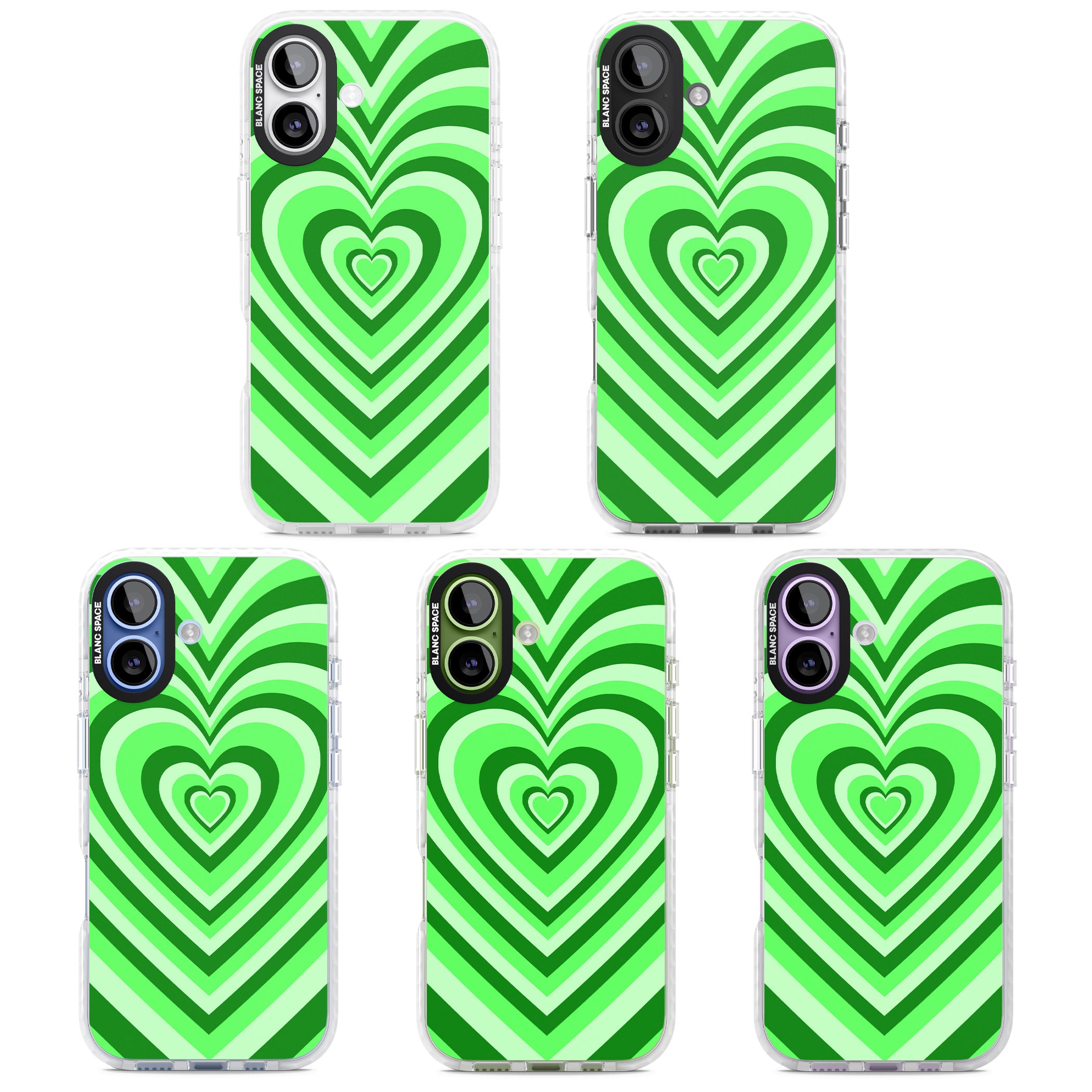 Green Heart Illusion iPhone 17 Impact Pro Clear Phone Case APT Impact Protection
