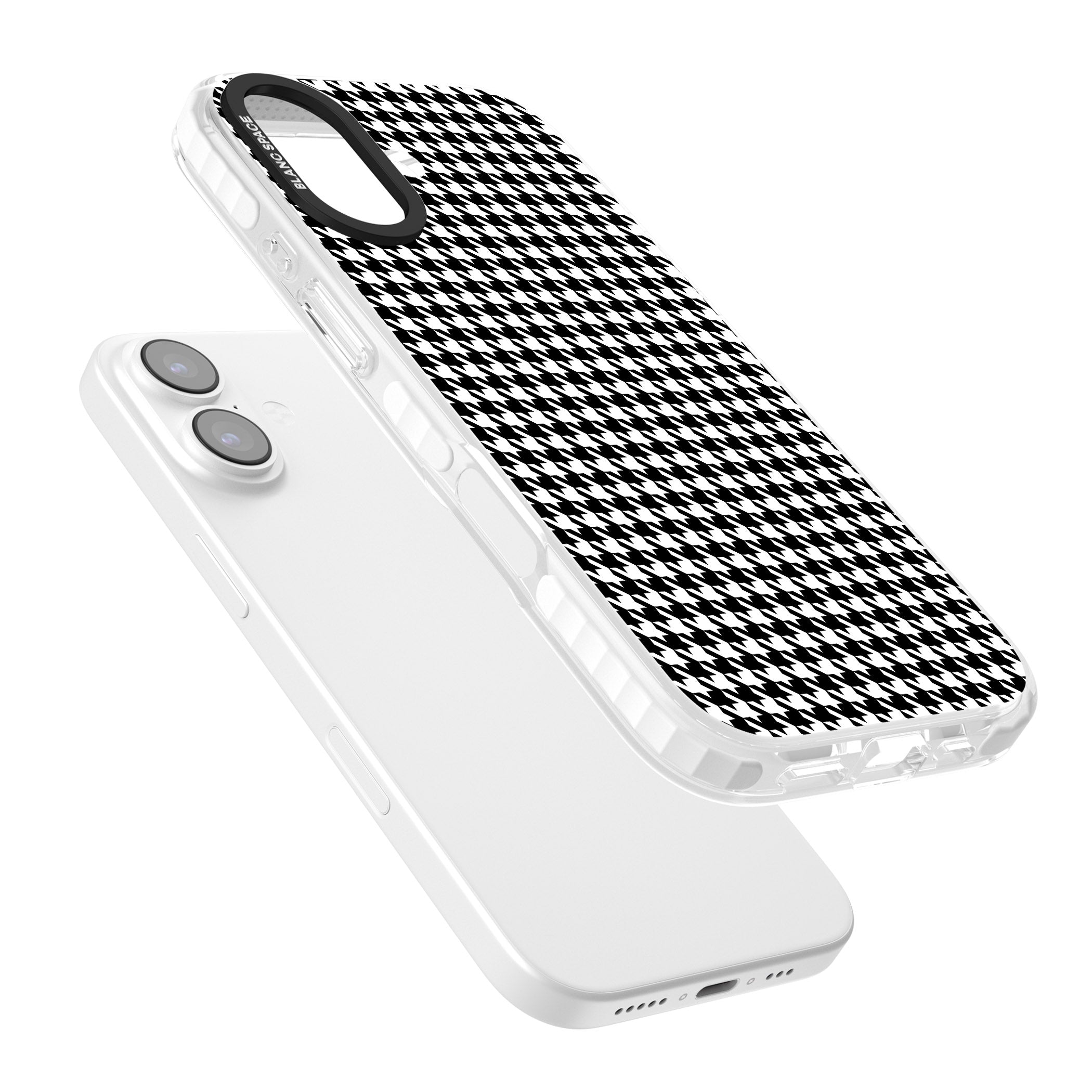 Black Houndstooth Pattern iPhone 17 Impact Pro Clear Phone Case Colours