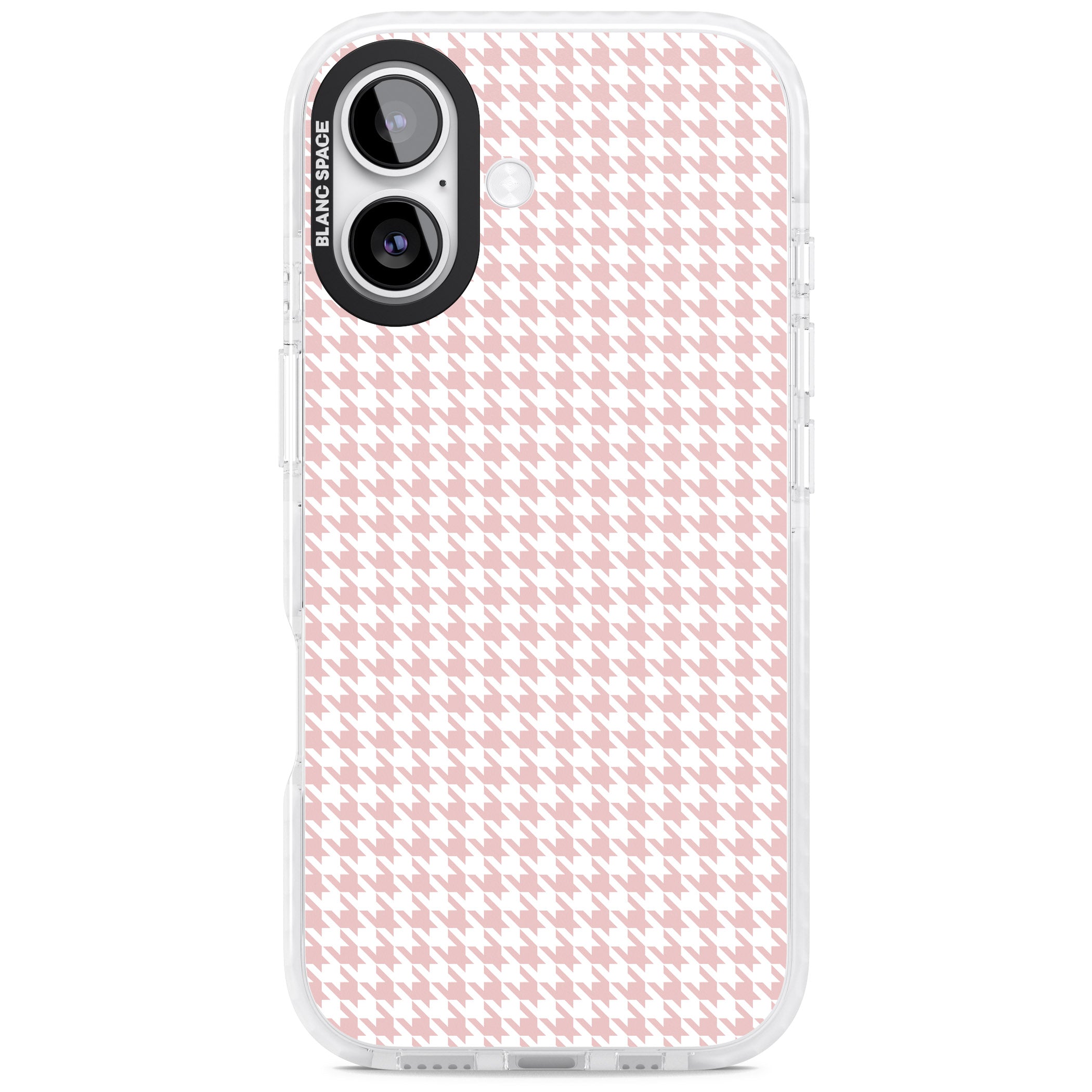 Pink Houndstooth Pattern iPhone 17 Impact Pro Clear Phone Case