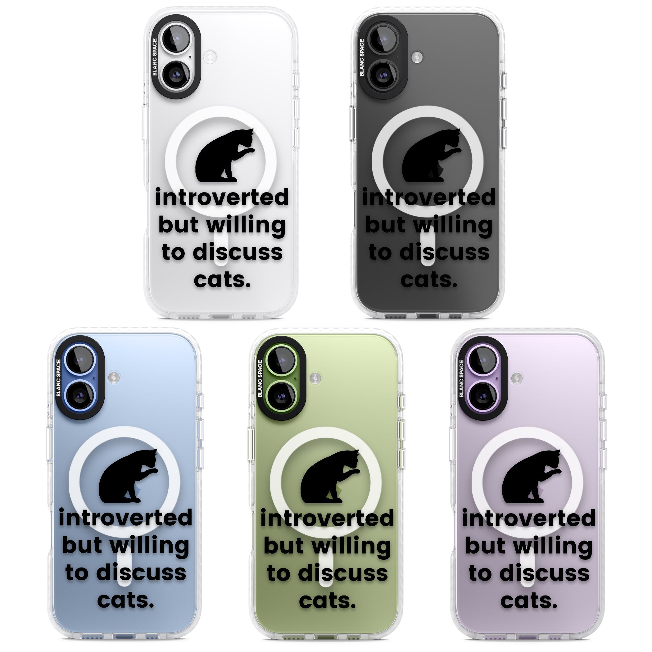 Introverted But Willing To Discuss Cats iPhone 17 Impact Pro Clear Phone Case APT Impact Protection