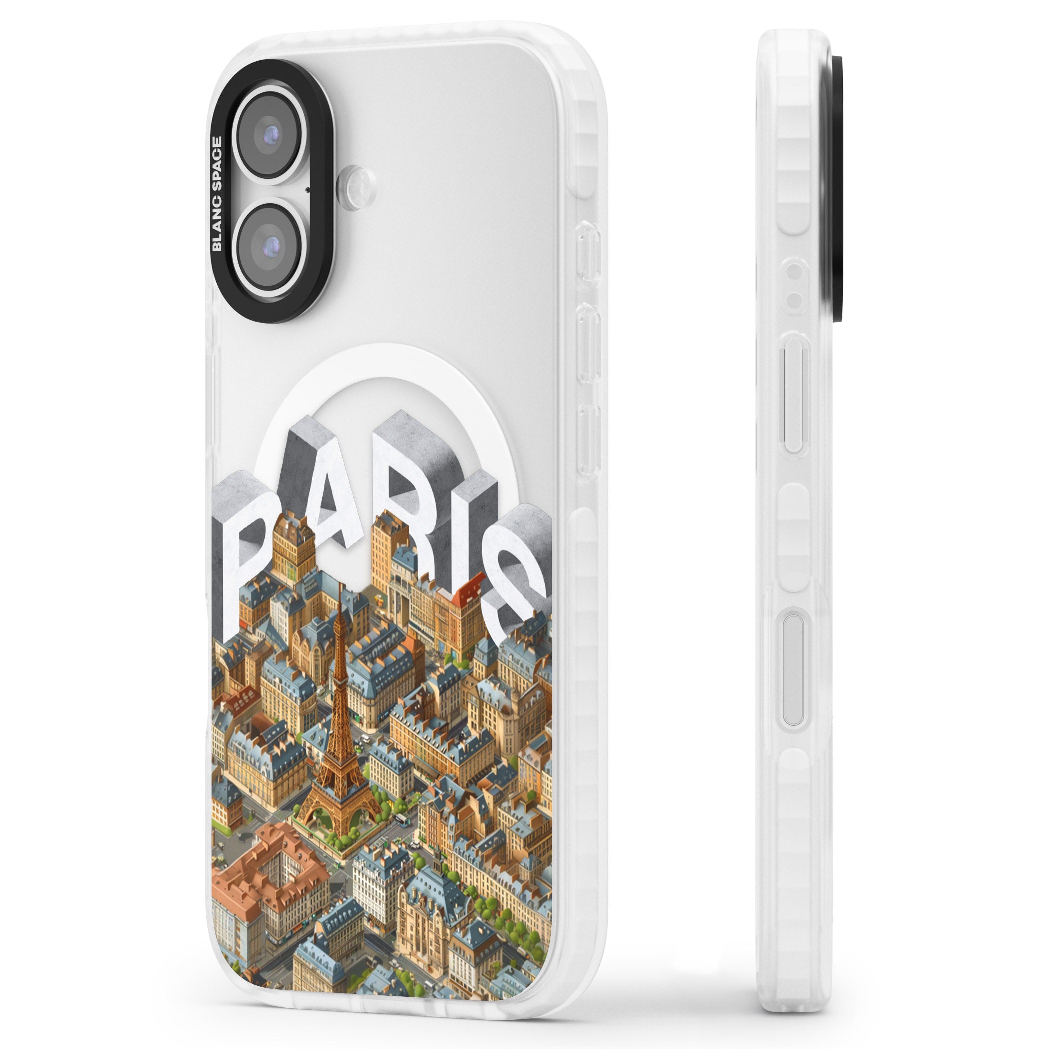 Paris iPhone 17 Impact Pro Clear Phone Case Side Profile