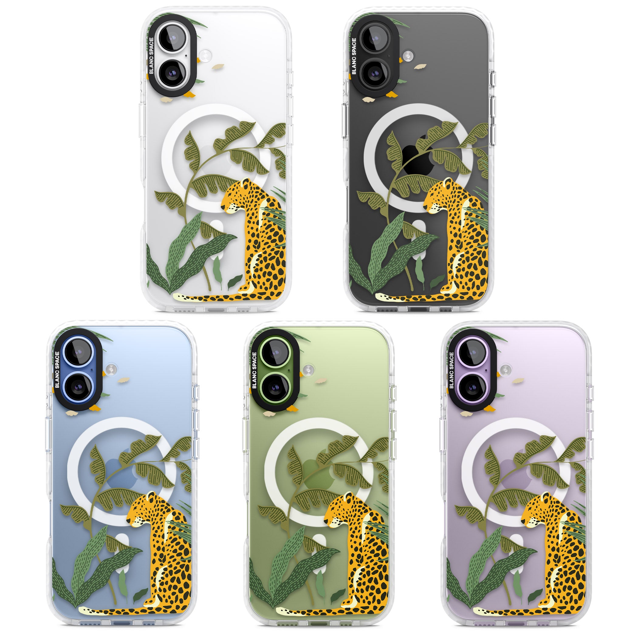Large Jungle Cat Pattern iPhone 17 Impact Pro Clear Phone Case APT Impact Protection