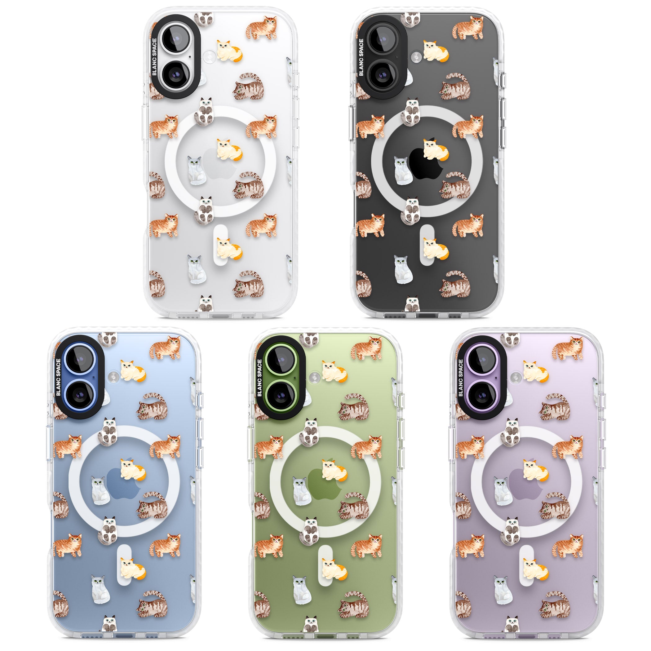 Cute Cat Pattern Classic iPhone 17 Impact Pro Clear Phone Case APT Impact Protection