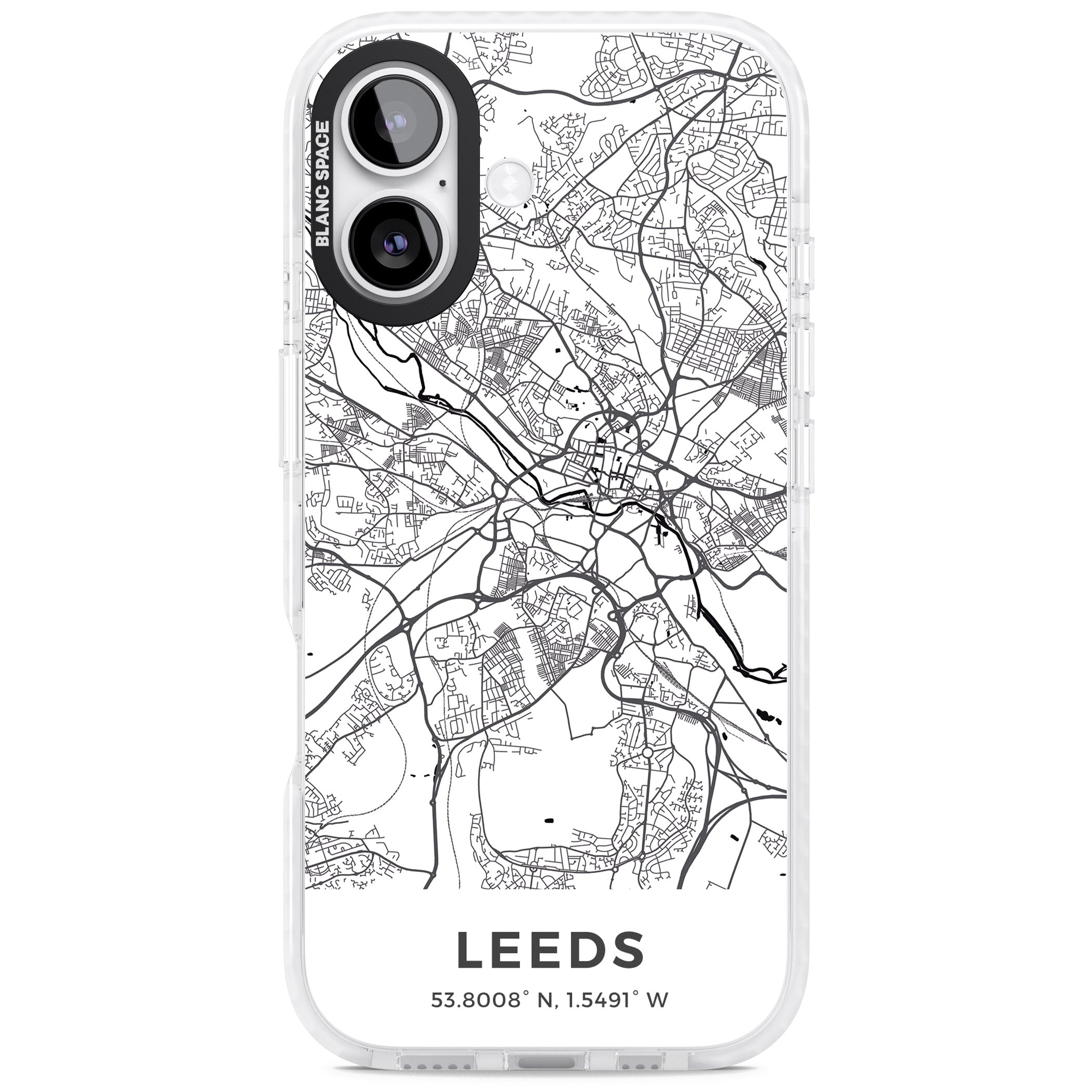 Leeds Map iPhone 17 Impact Pro Clear Phone Case