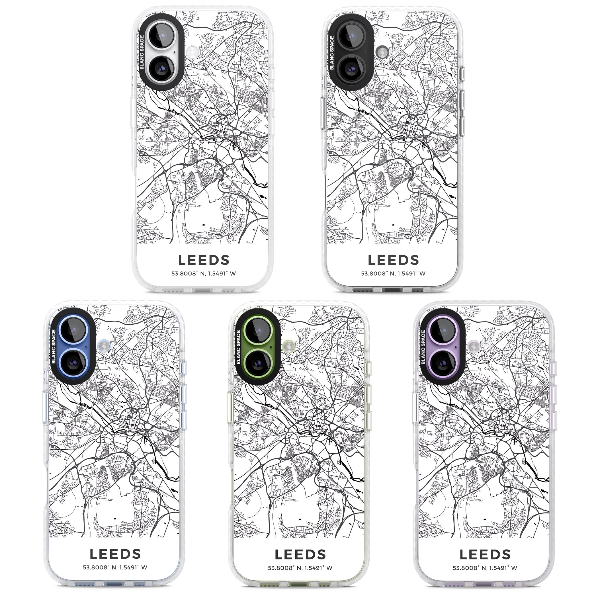 Leeds Map iPhone 17 Impact Pro Clear Phone Case APT Impact Protection